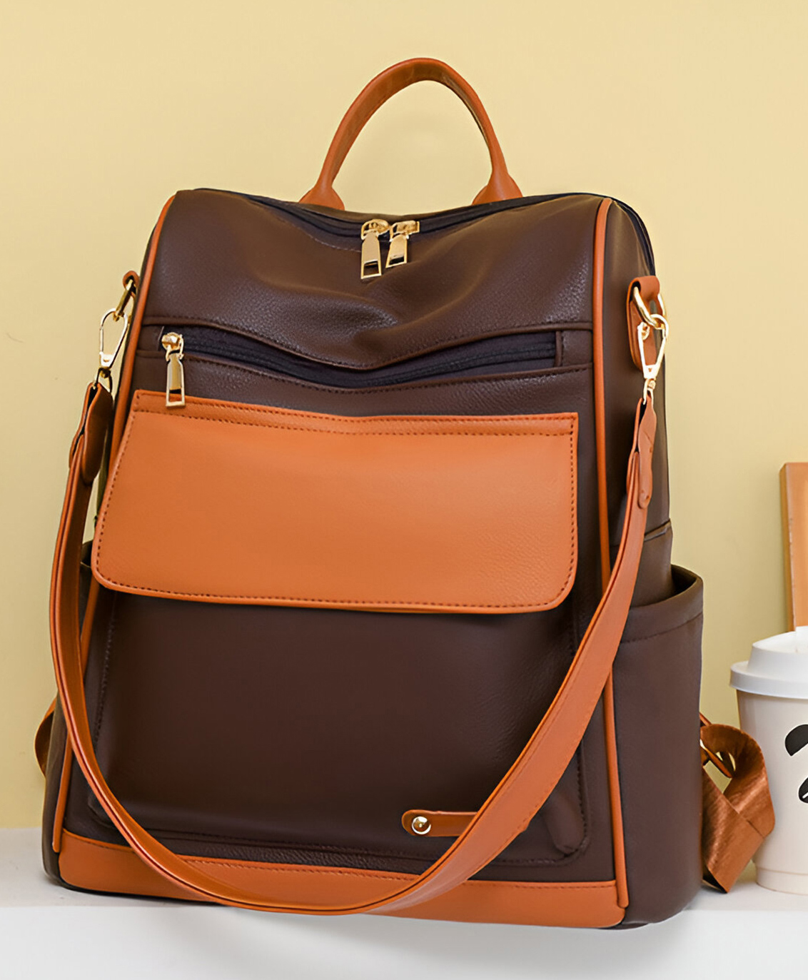 SYGA Women Breathable Soft Backpack Stylish Daily Companion with Neat Stitching & Functional Pockets(Dark Brown)-picture-20