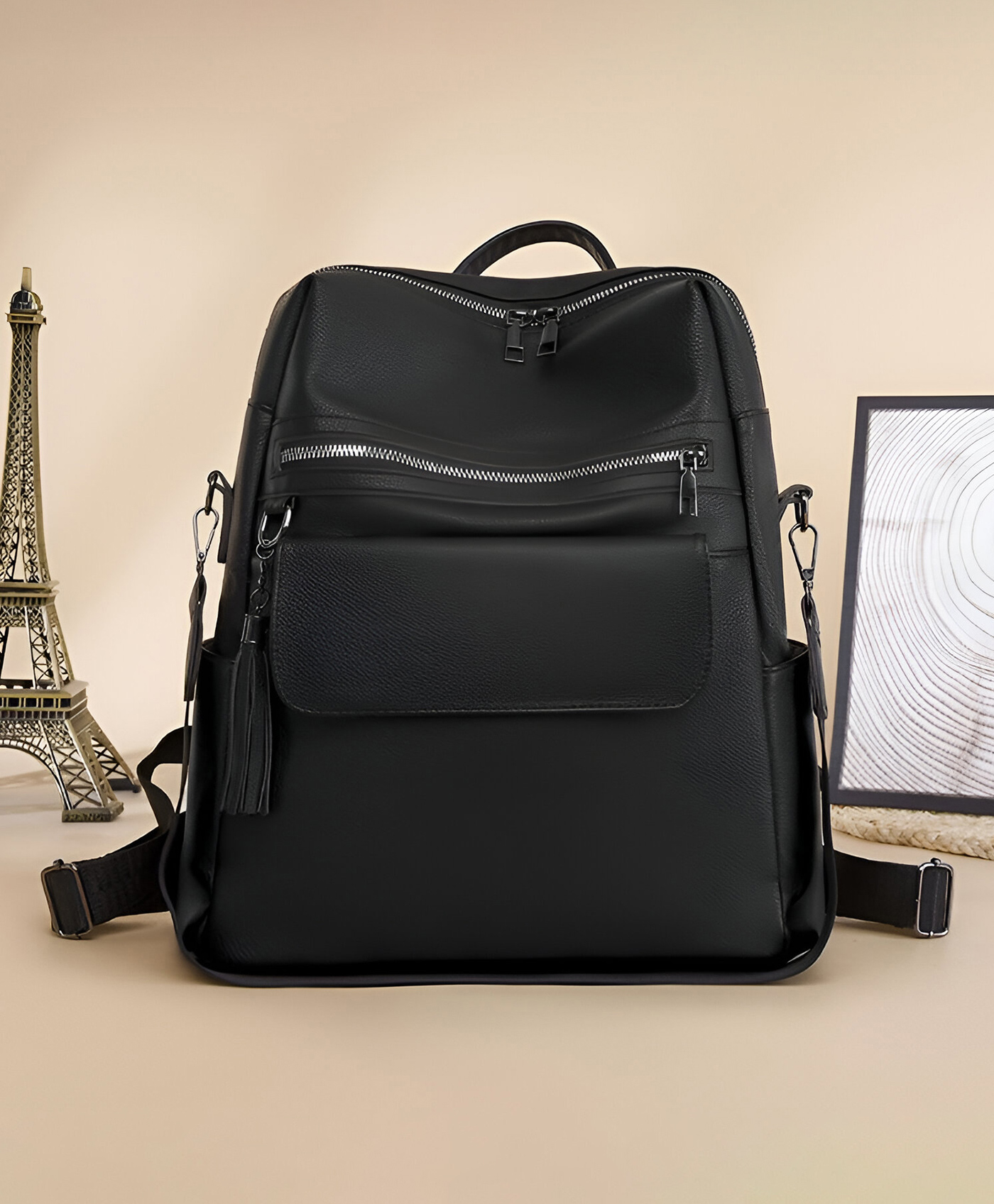 SYGA Women Breathable Soft Backpack Everyday Style with Practical Inner Pockets(Black)-picture-14