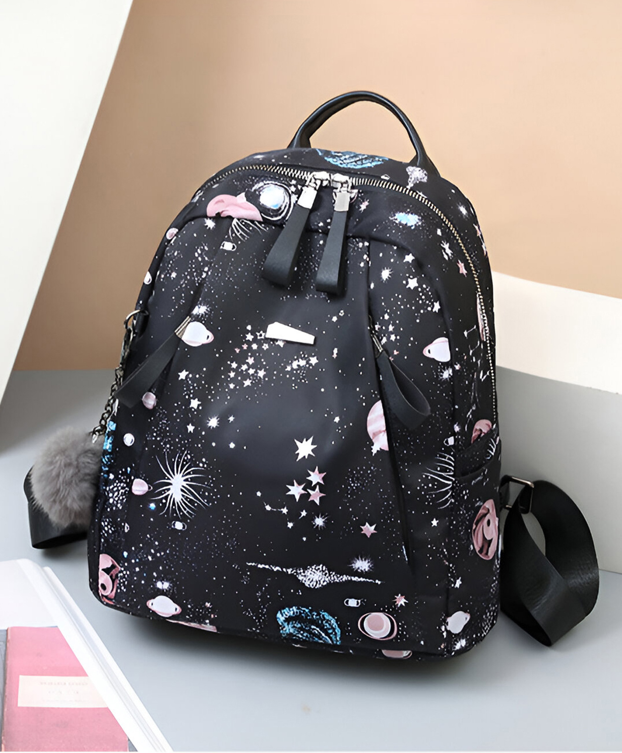 SYGA Women's Fashionable Backpack with Soft Structure, Zipper Closure, and Multiple Pockets for Daily Use(Black)-picture-10