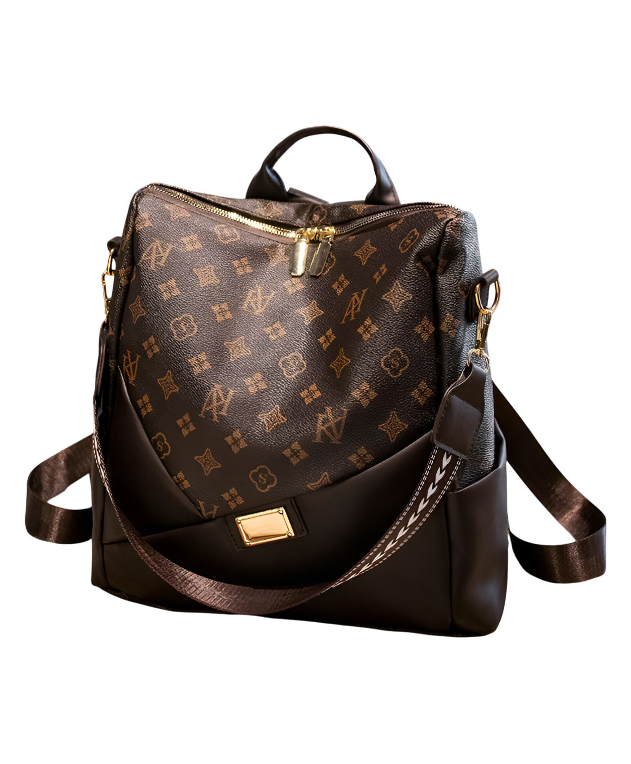 SYGA Women Elegant Backpack Purse Luxury Designer-Inspired Travel Bag (Brown)-image-28