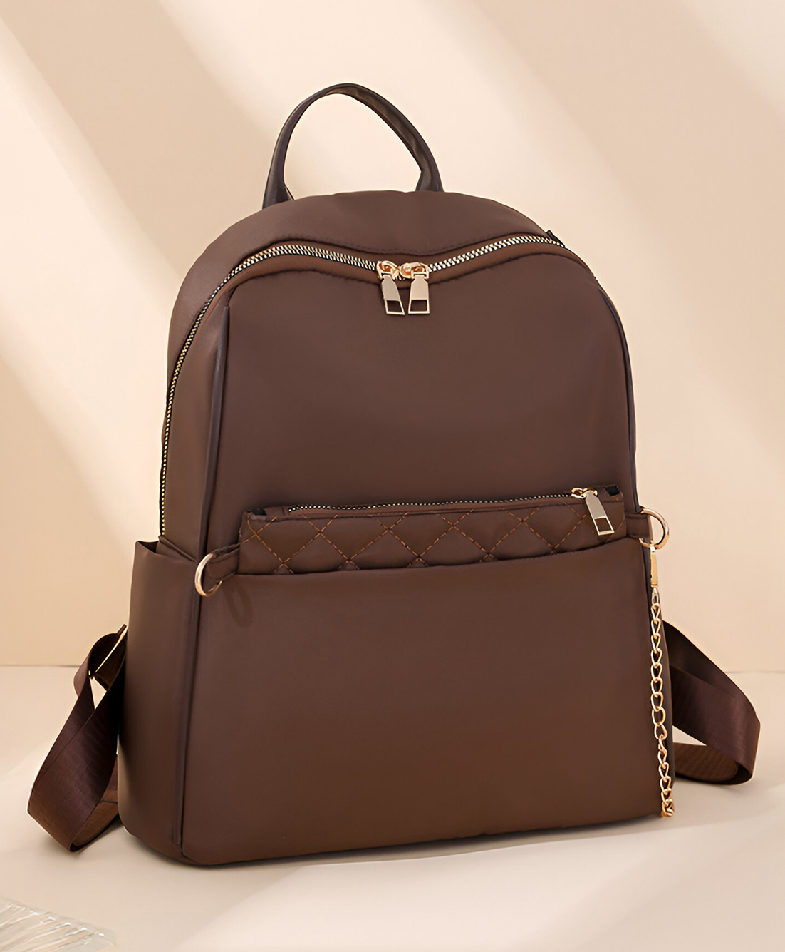 SYGA Women Stylish Backpack with Quilted Pouch Durable, Spacious & Fashion-Forward Design(Brown)-picture-17
