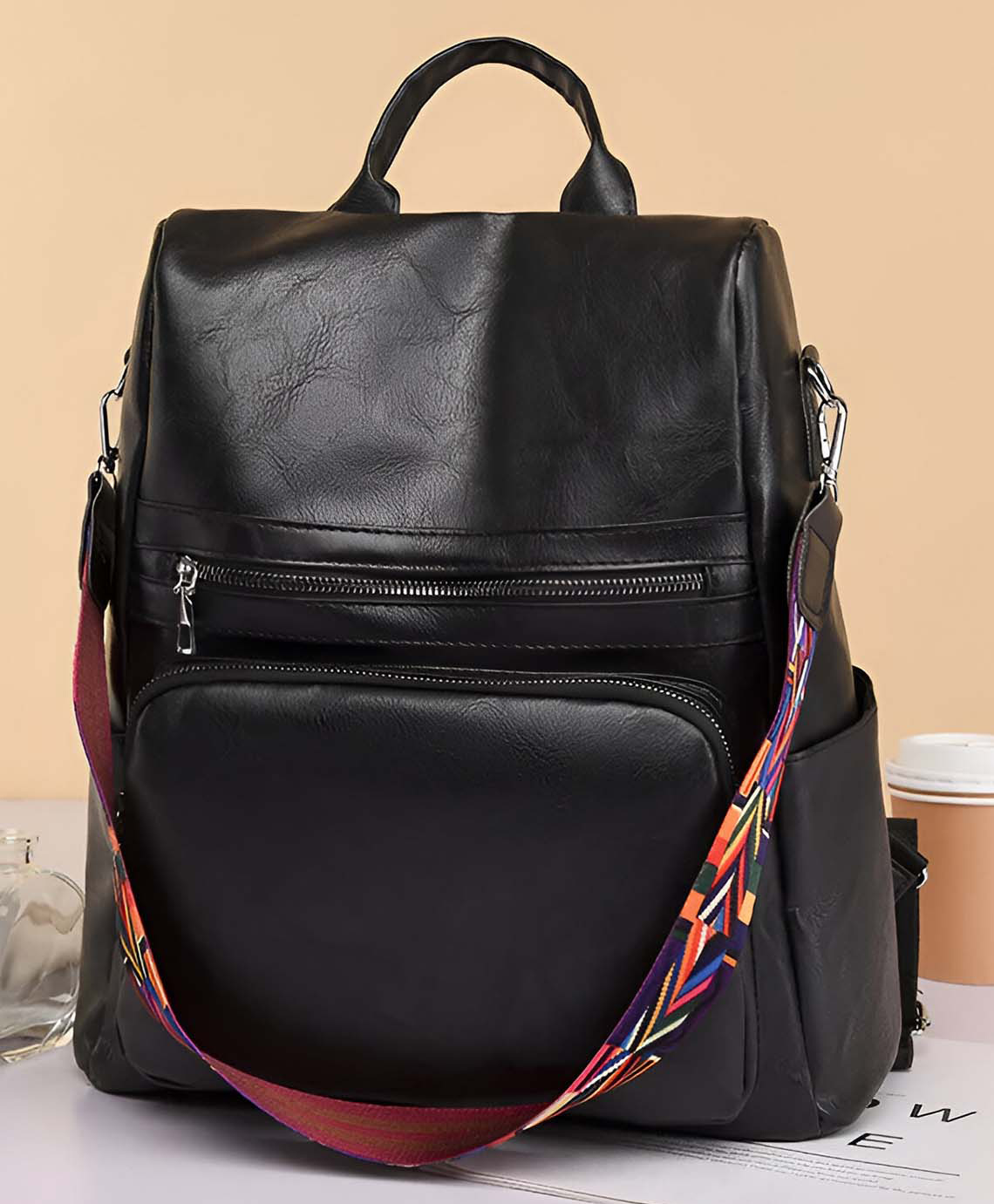 SYGA Women's Backpack, Cross Border Anti-Theft Simple Travel Bag (Black)-picture-27