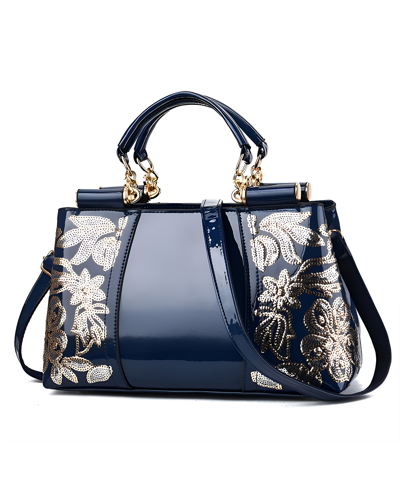 SYGA Women's Cross Border Handbag With Retro Birkin Style held large capacity shoulder messenger bag(Dark Blue)-image-25