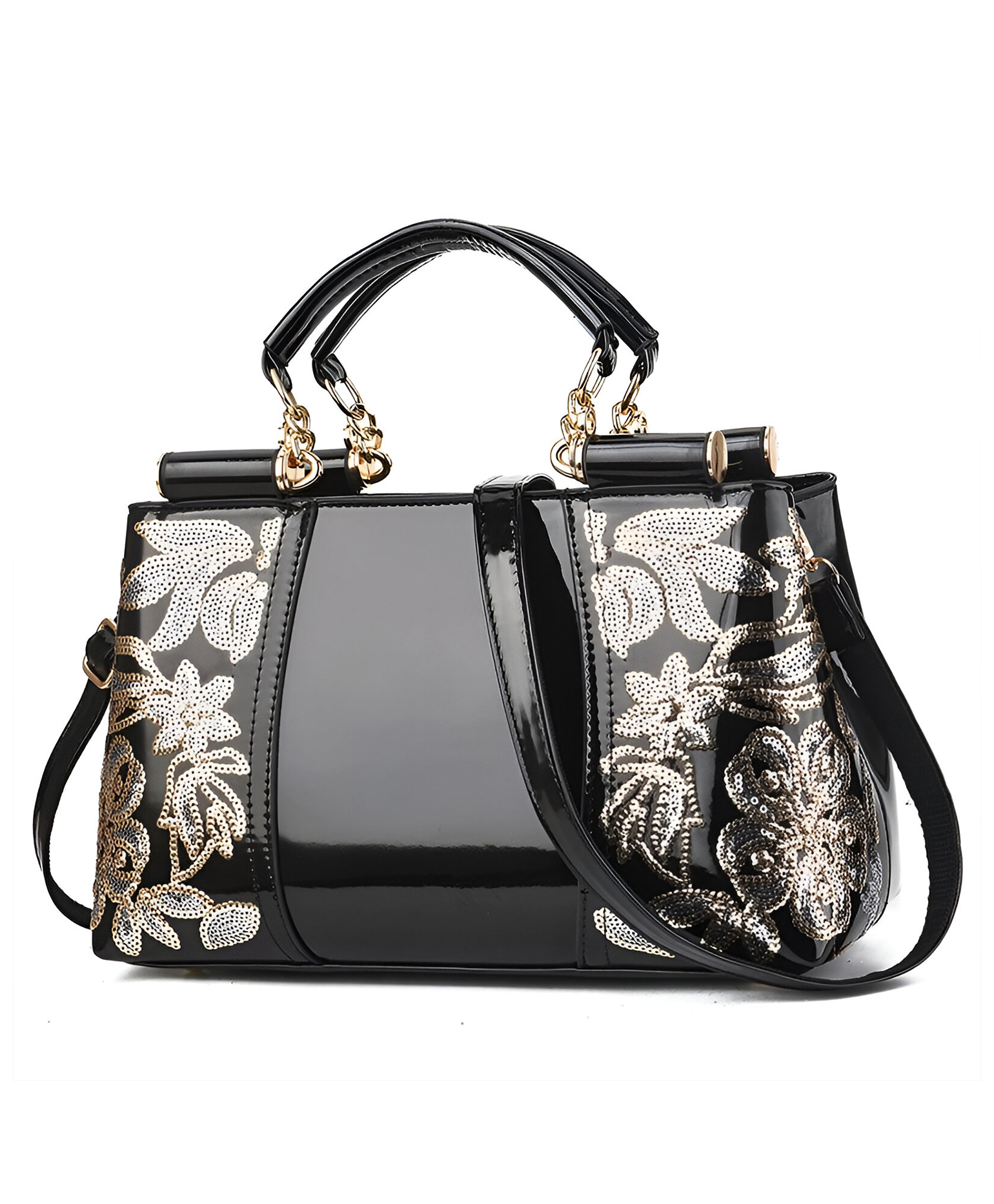 SYGA Women's Cross Border Handbag With Retro Birkin Style held large-capacity shoulder messenger bag(Black)-image-37