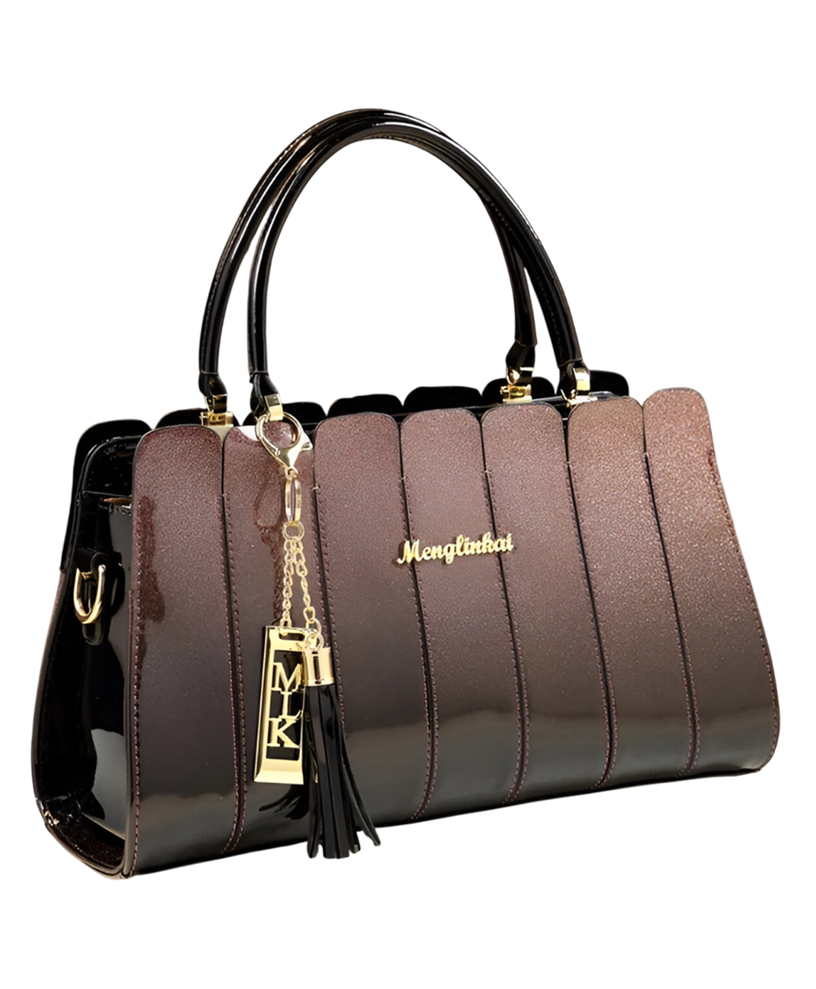 SYGA Elegant Color Contrast Tote Bag Horizontal Square Medium-Soft Handbag with Design for Everyday Use(Rose Golden)