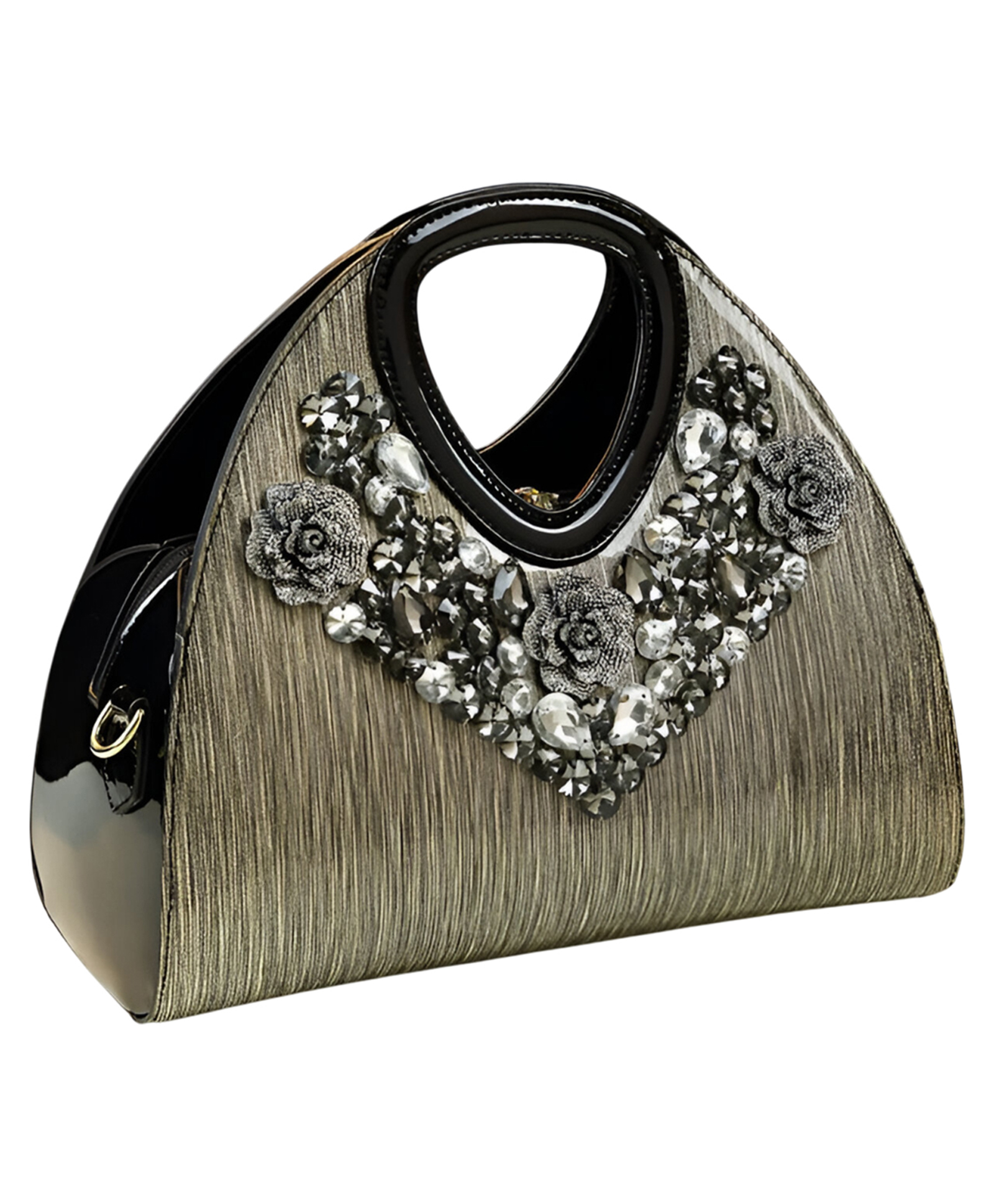 SYGA Women's Gradient Dumpling Bag Soft Diamond-Embellished Handbag with Zipper Closure Elegant Daily Shoulder Purse(Light Grey)-image-27