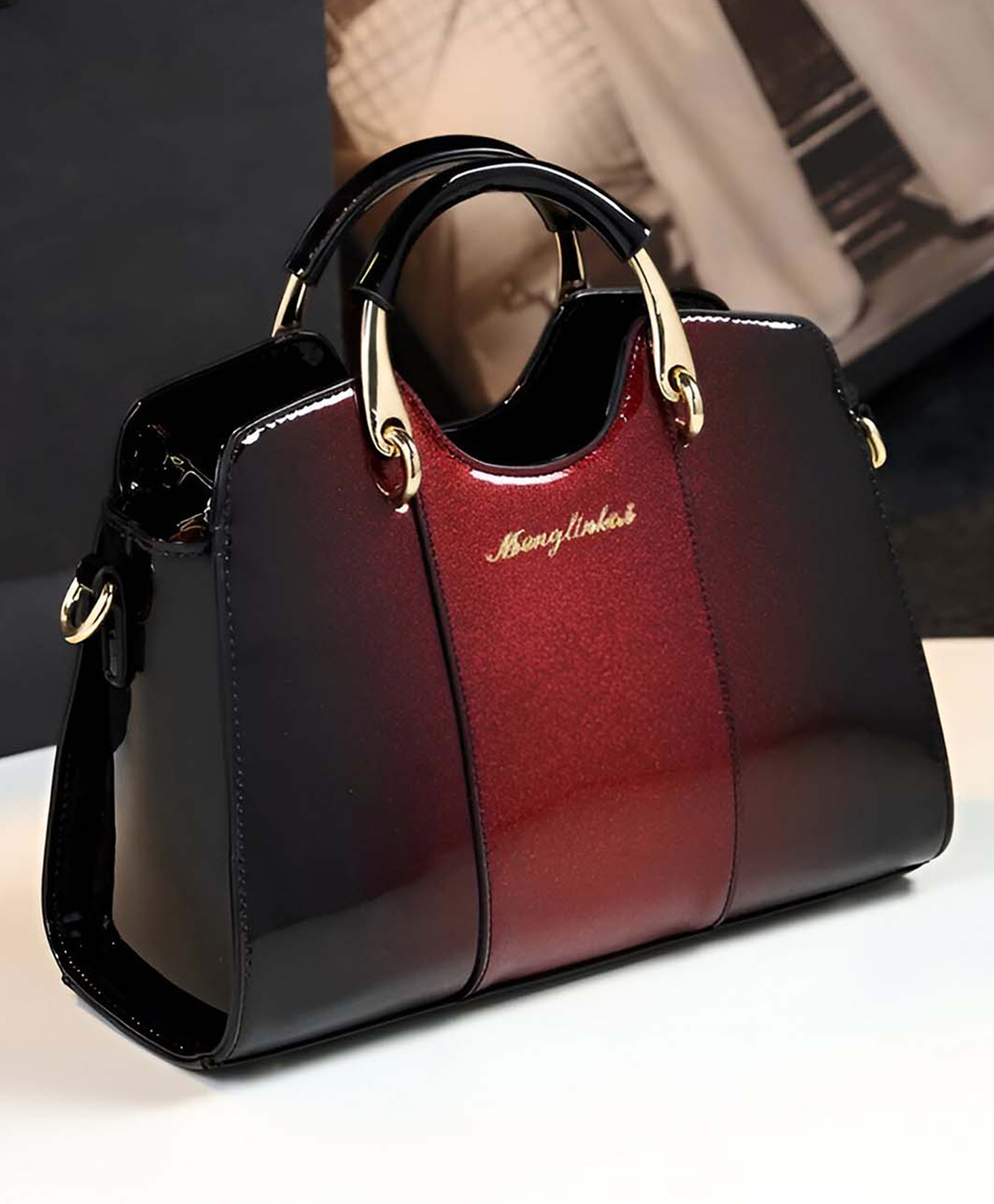 SYGA Women's Elegant HandBag for Marriage and Party | Handbag with Zipper Buckle Closure (Burgundy)-picture-11