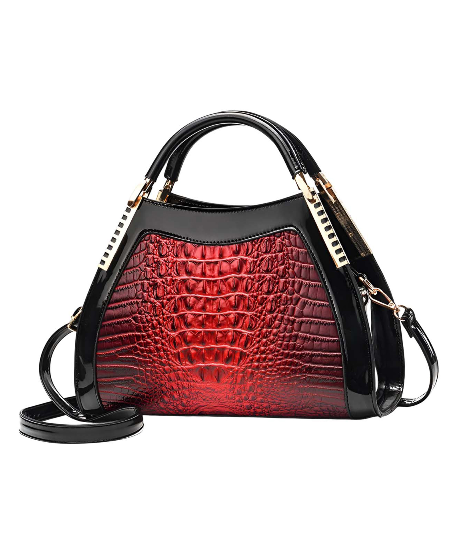 SYGA Women Shell Handbag Elegant Purse with Contrast Detail & Shoulder Strap(Red)-picture-22