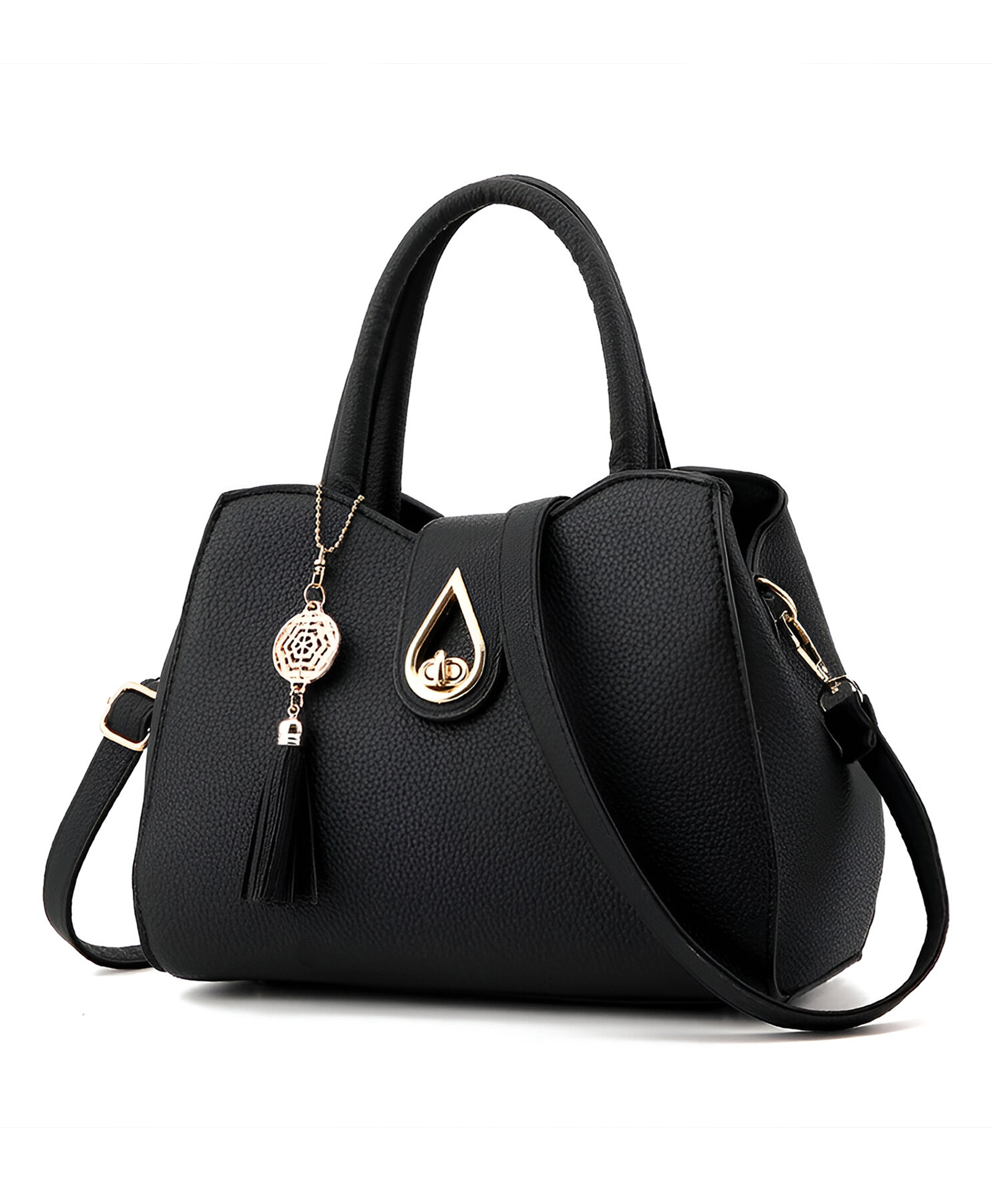 SYGA Women's Elegant Handbag Stylish Crossbody Shoulder Bag with Tassel Charm(Black)-picture-24