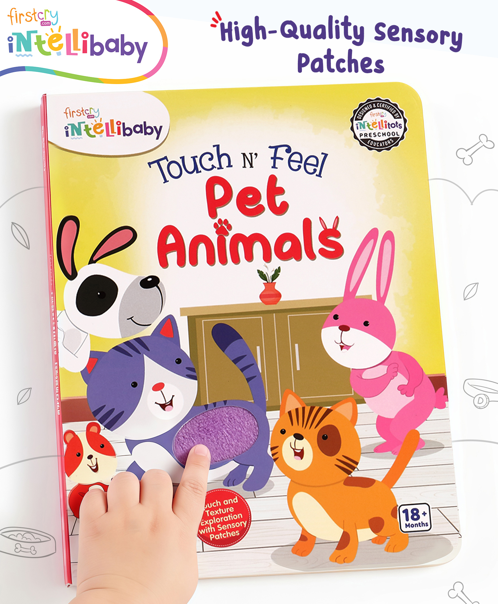 Intellibaby Touch N' Feel Pet Animals Story Board Book | Multi-Textured for Sensory Development | Animal Recognition & Tactile Learning | Durable | Ideal For Gifting | Educator Recommended - English-picture-38
