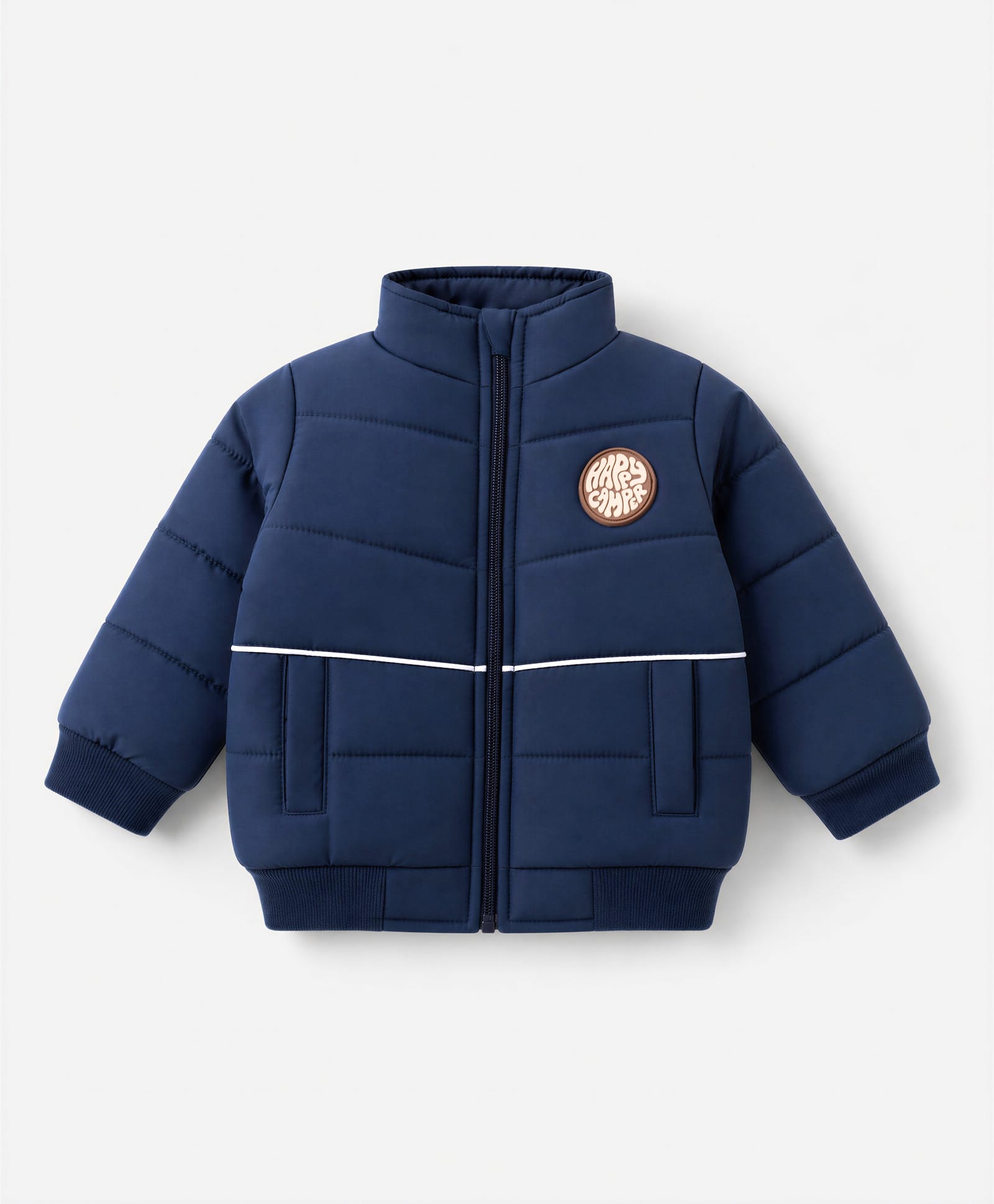 Babyoye Woven Full Sleeves Solid Coloured Padded Jacket With Patch - Navy Blue-picture-20
