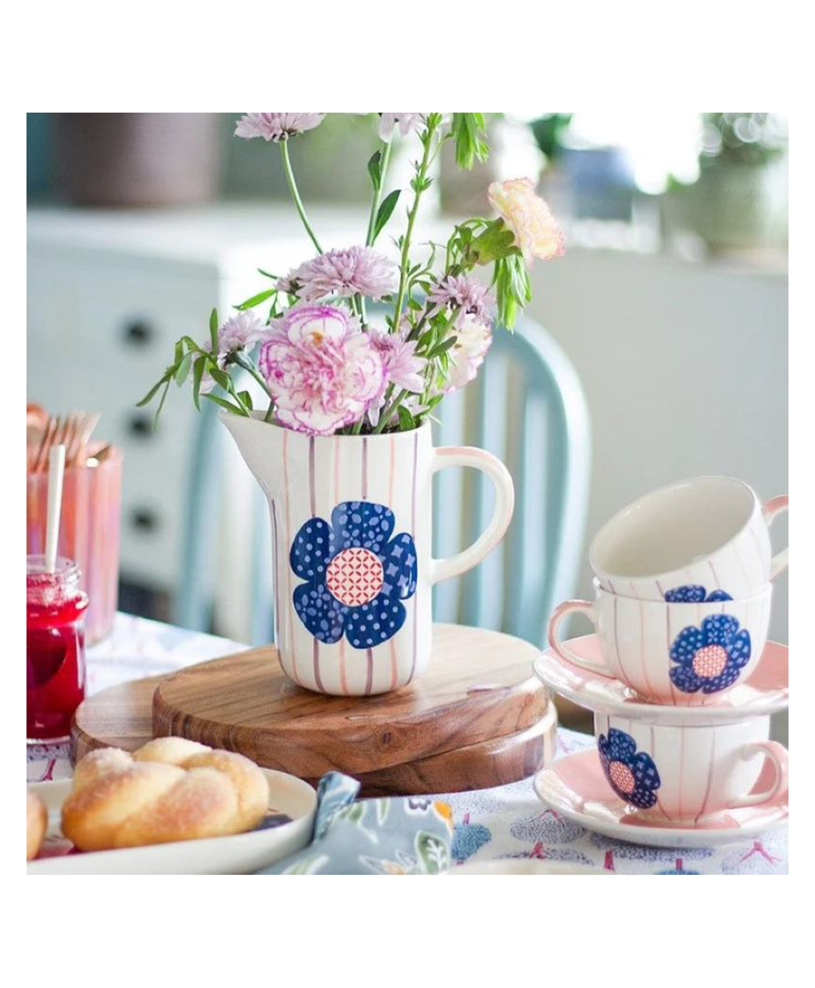 The Wishing Chair | Zinnia Handpainted Ceramic Pitcher-image-48