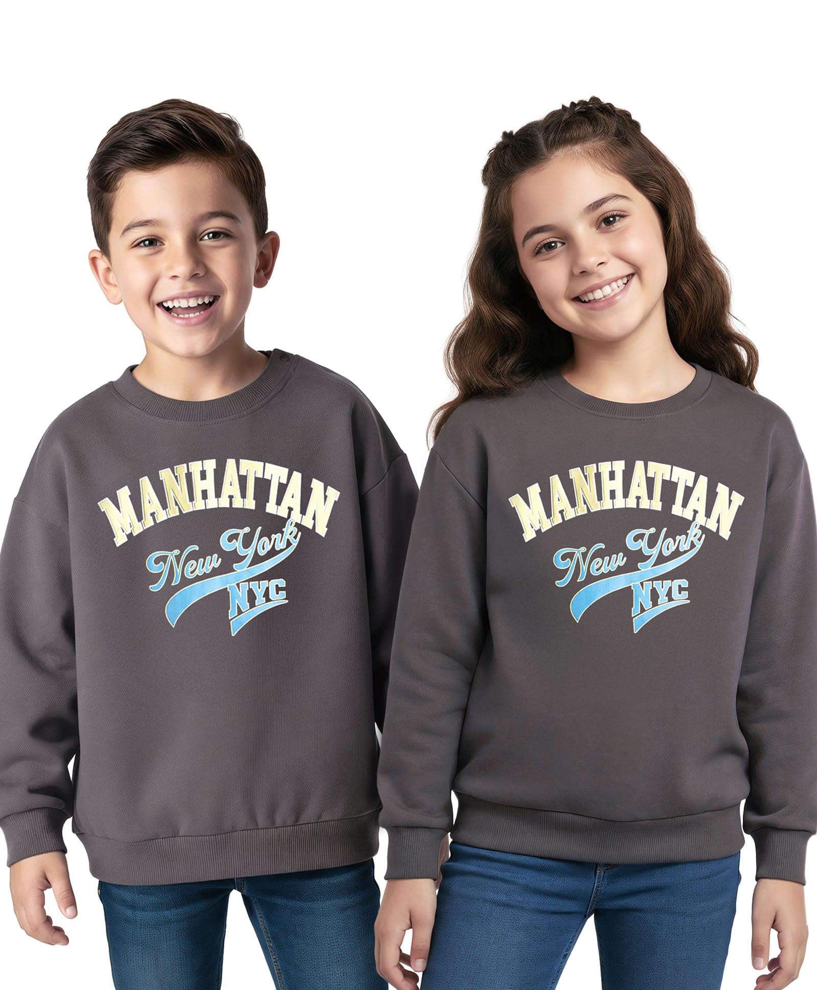 Honeyhap Premium 100% Cotton Knit Full Sleeves Pullover Sweatshirt with Bio Finish & Text Print - Thunderstrom-image-5