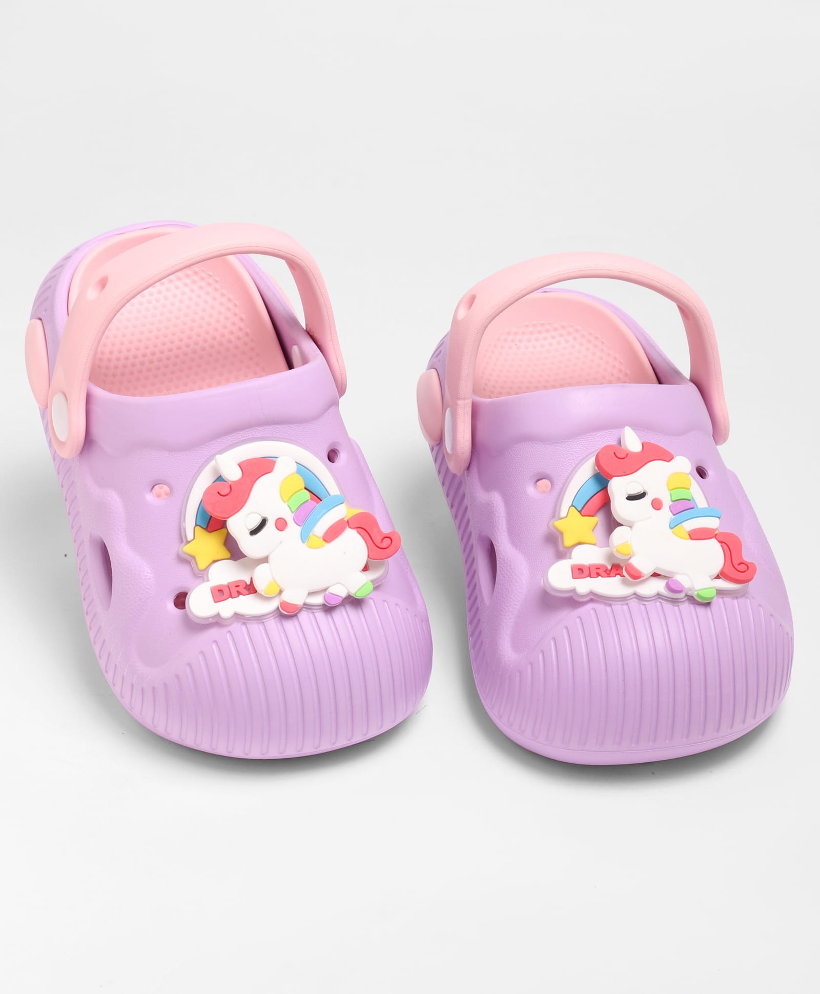KIDLINGSS Unicorn Applique Detailed Perforated Slingback Clogs - Purple-image-11
