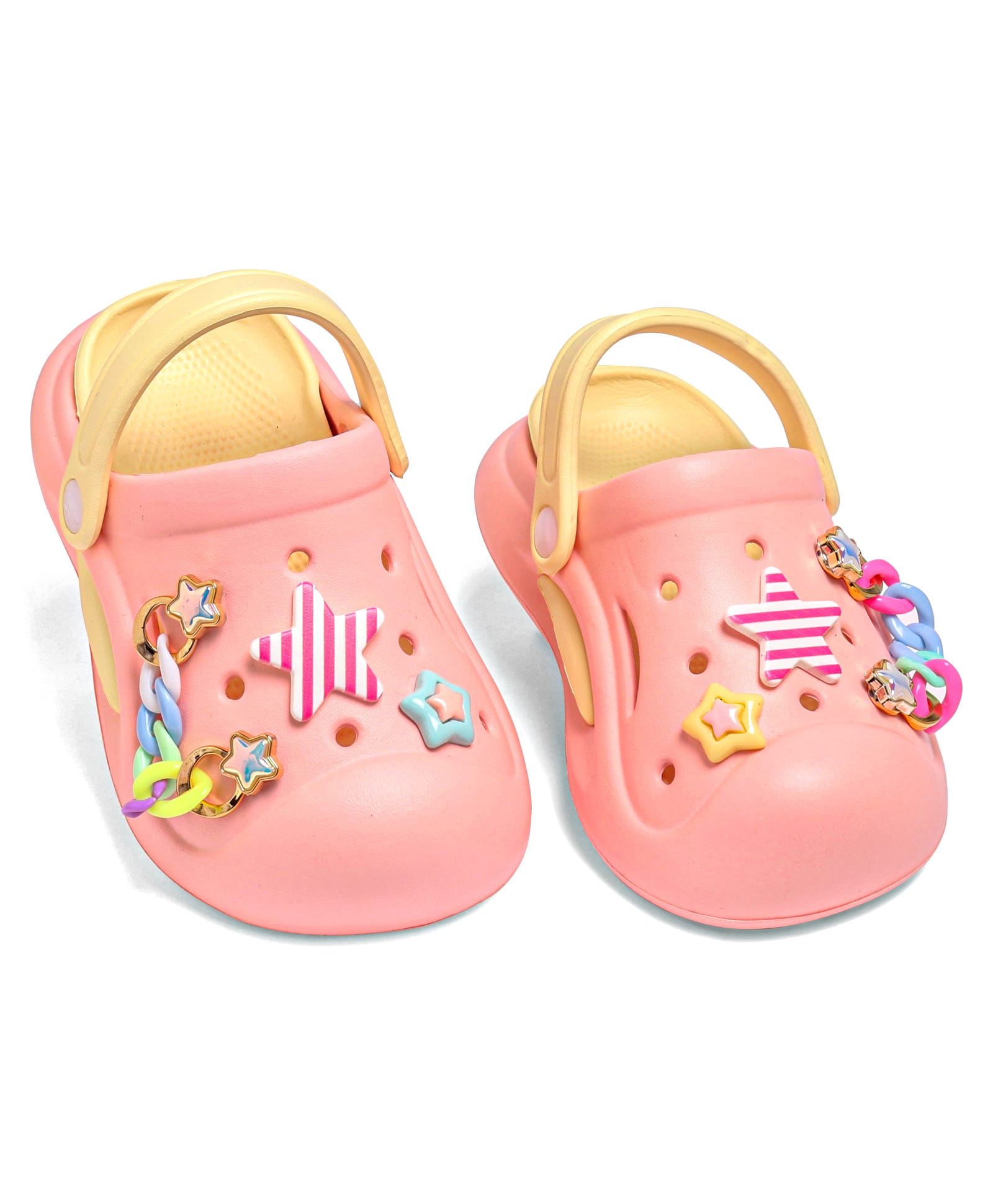 KIDLINGSS Stars Applique Detailed Perforated Slingback Clogs - Light Pink-picture-13