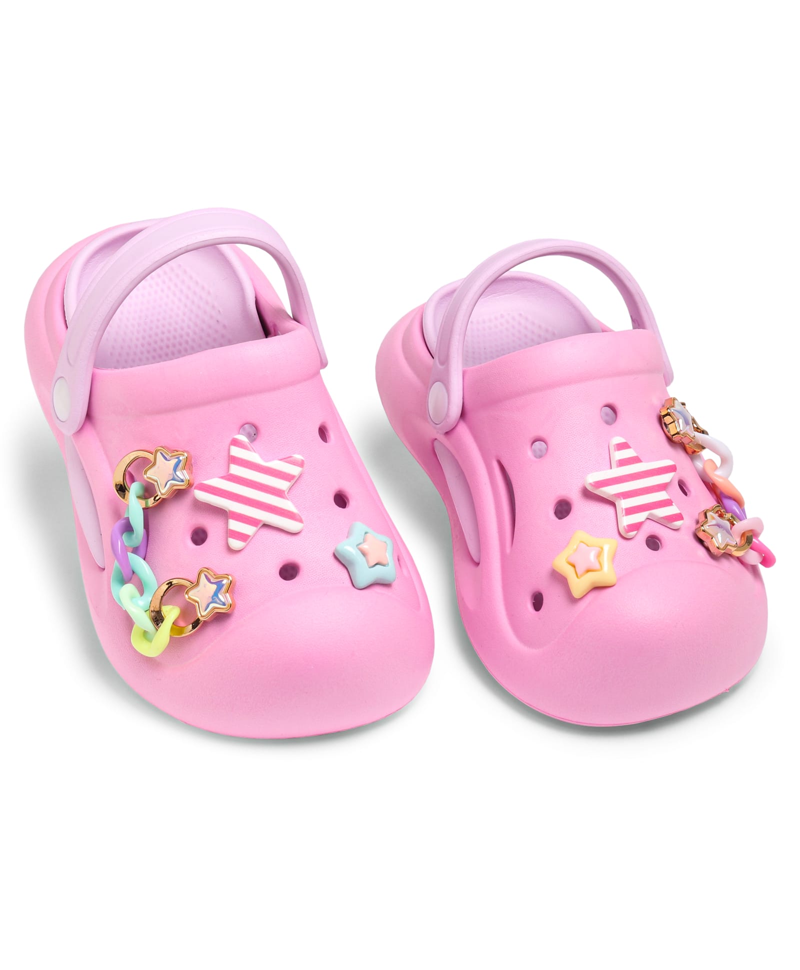 KIDLINGSS Stars Applique Detailed Perforated Slingback Clogs - Dark Pink-picture-14