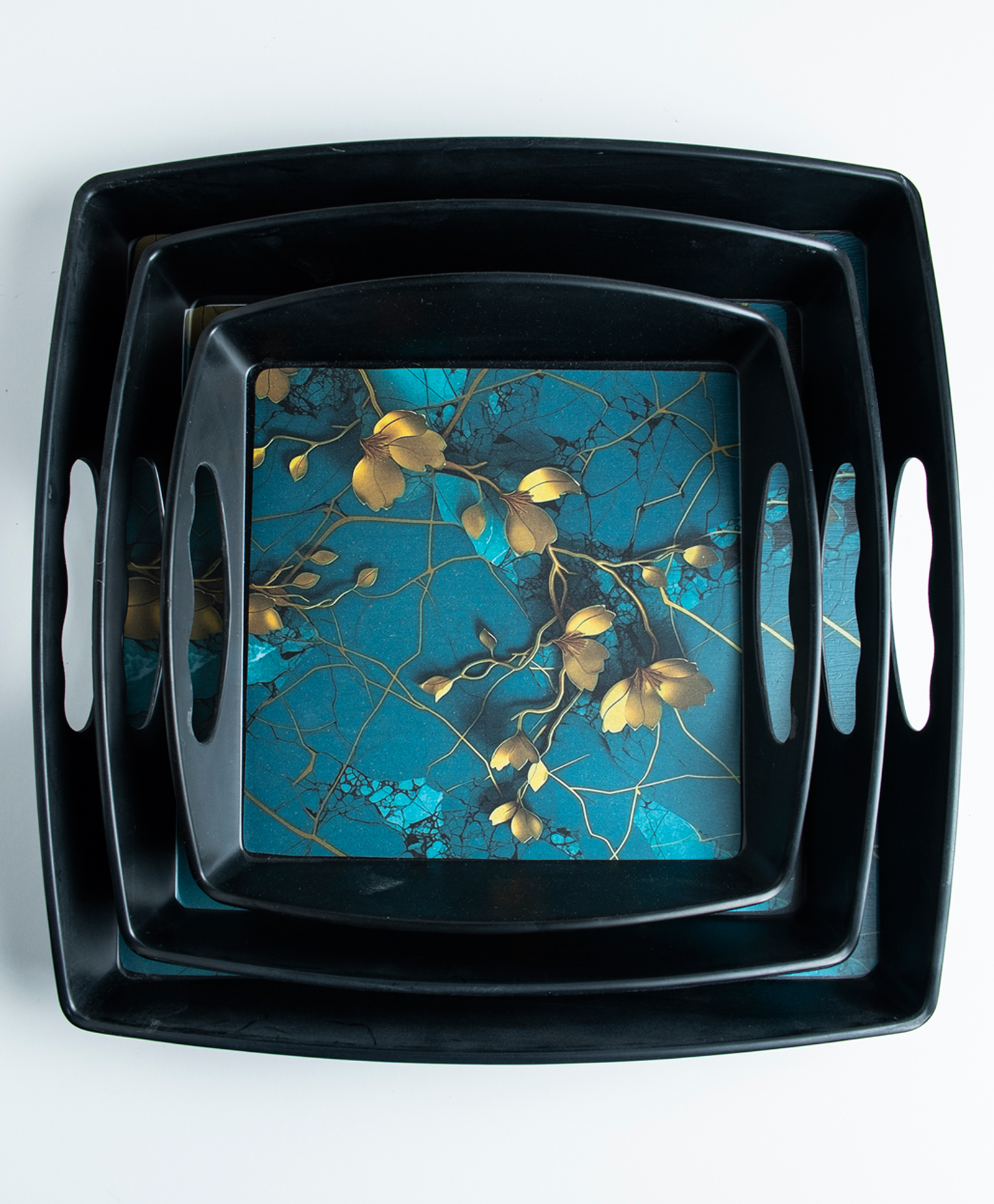 Superware Melamine Serving Tray Set Gilded Petal Matte (Set Of 3)-picture-36