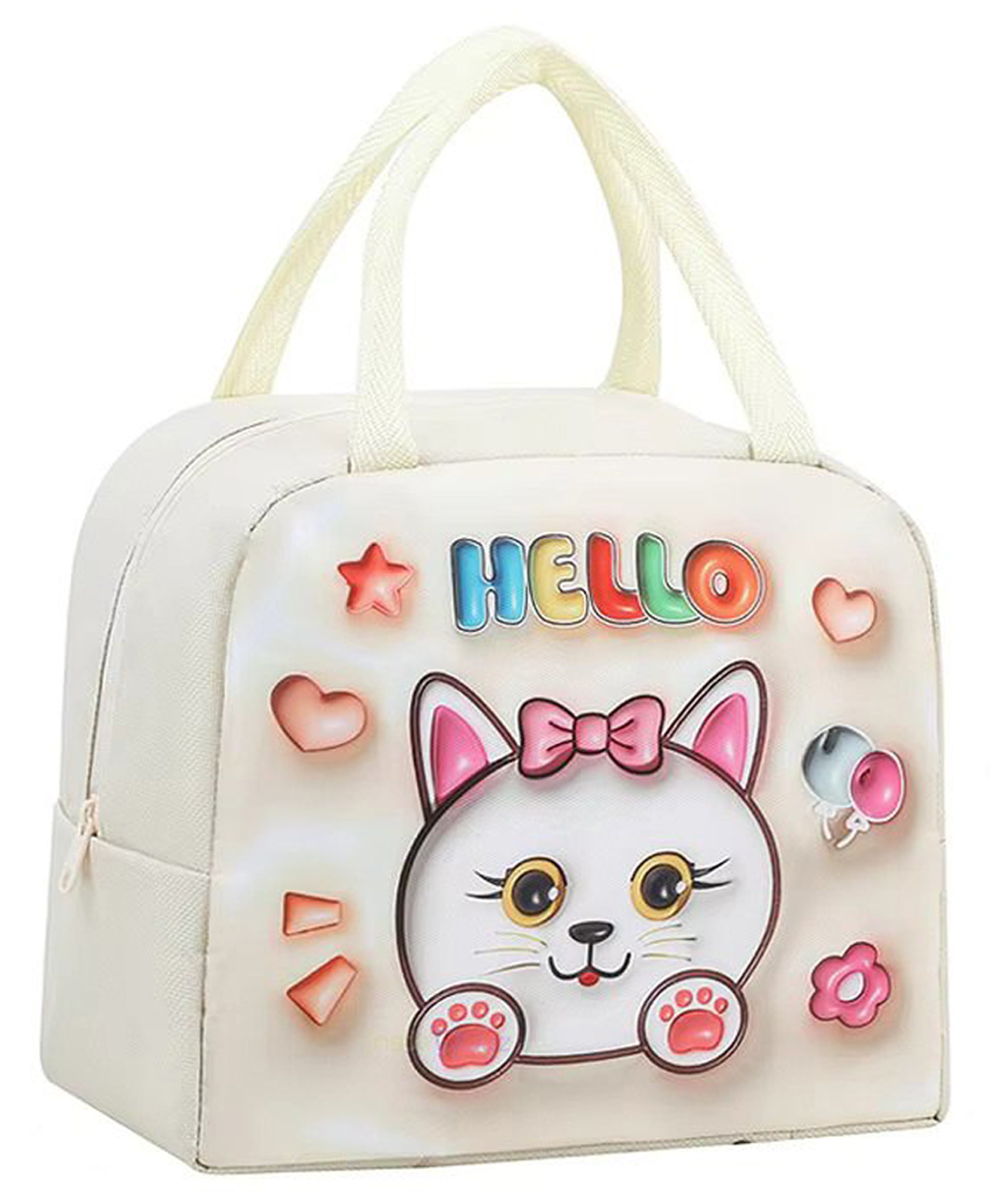 Butterthief 3D Cat Printed Insulated Leak Proof Lunch Box Bag for School Kids - Color May Vary-image-15