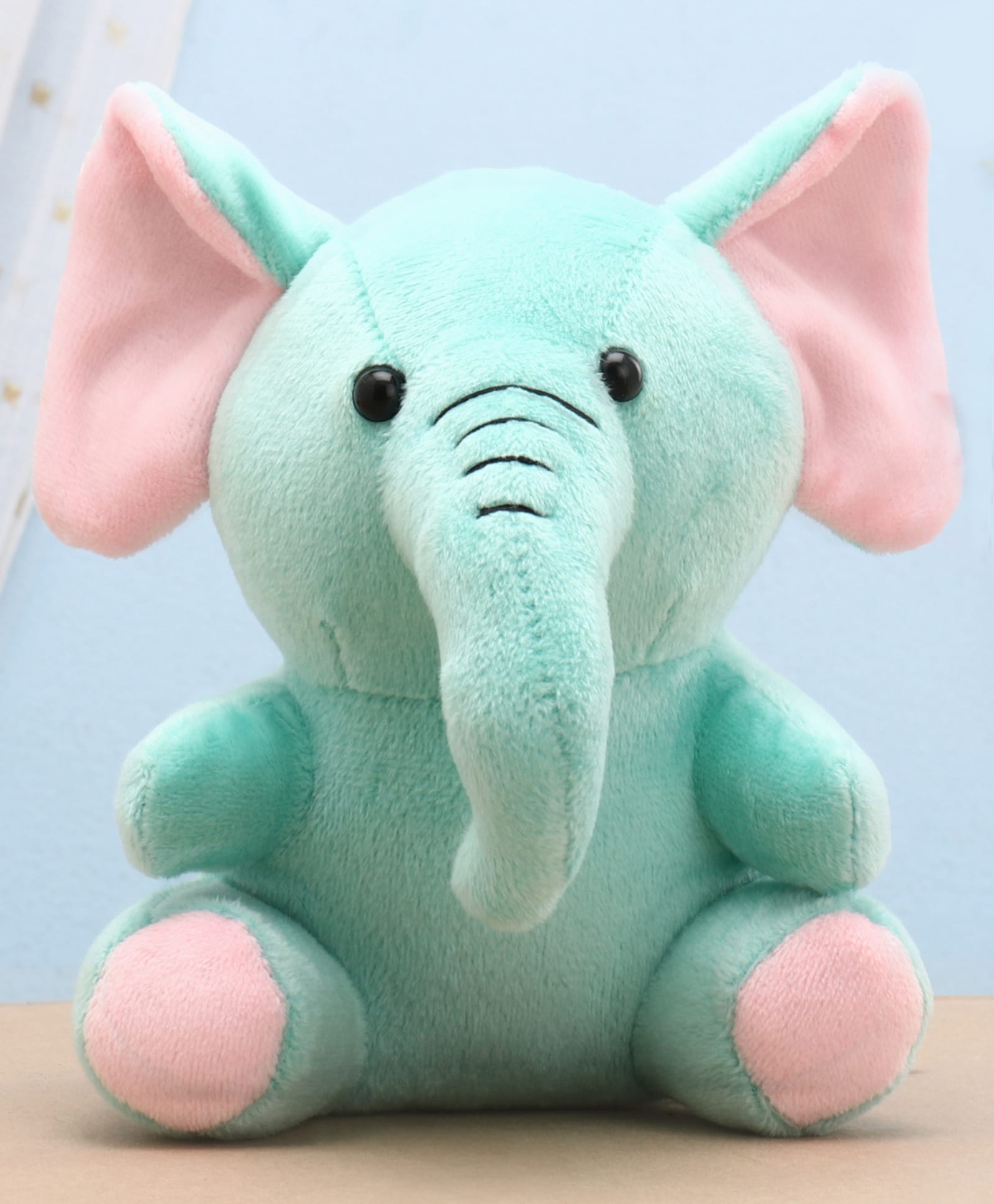 PLAY TOONS Car/Cradle Hanging Elephant Soft Toy Sea Green - Height 15 cm-picture-48