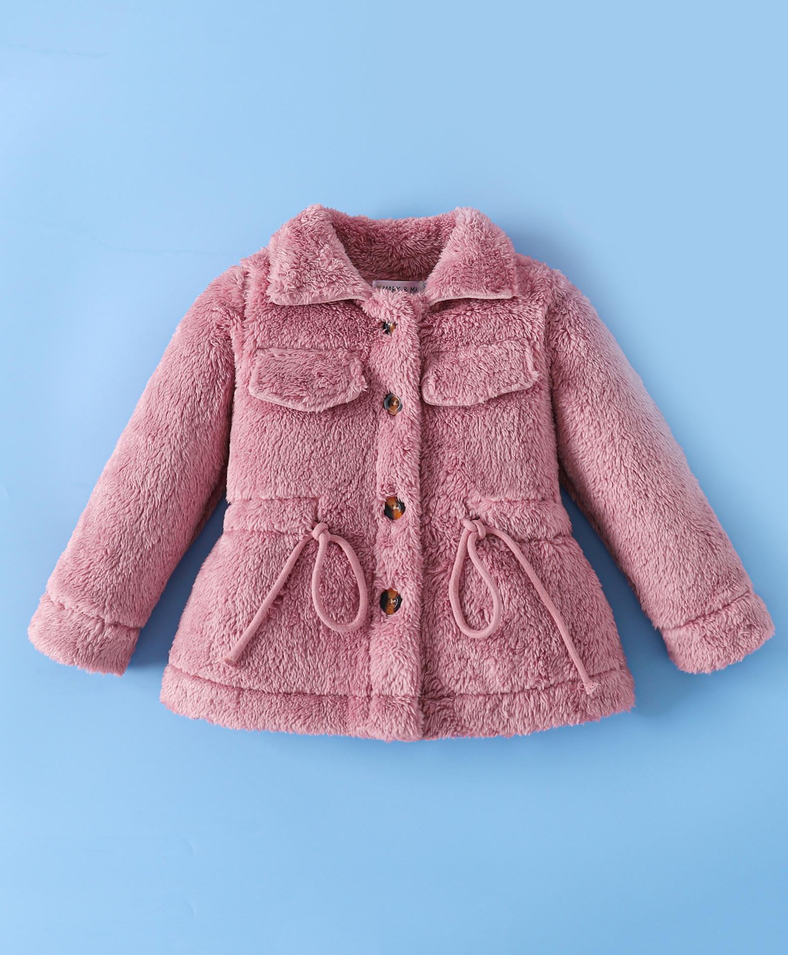 Mark & Mia Full Sleeves Solid Fur Winter Jacket - Pink-picture-18