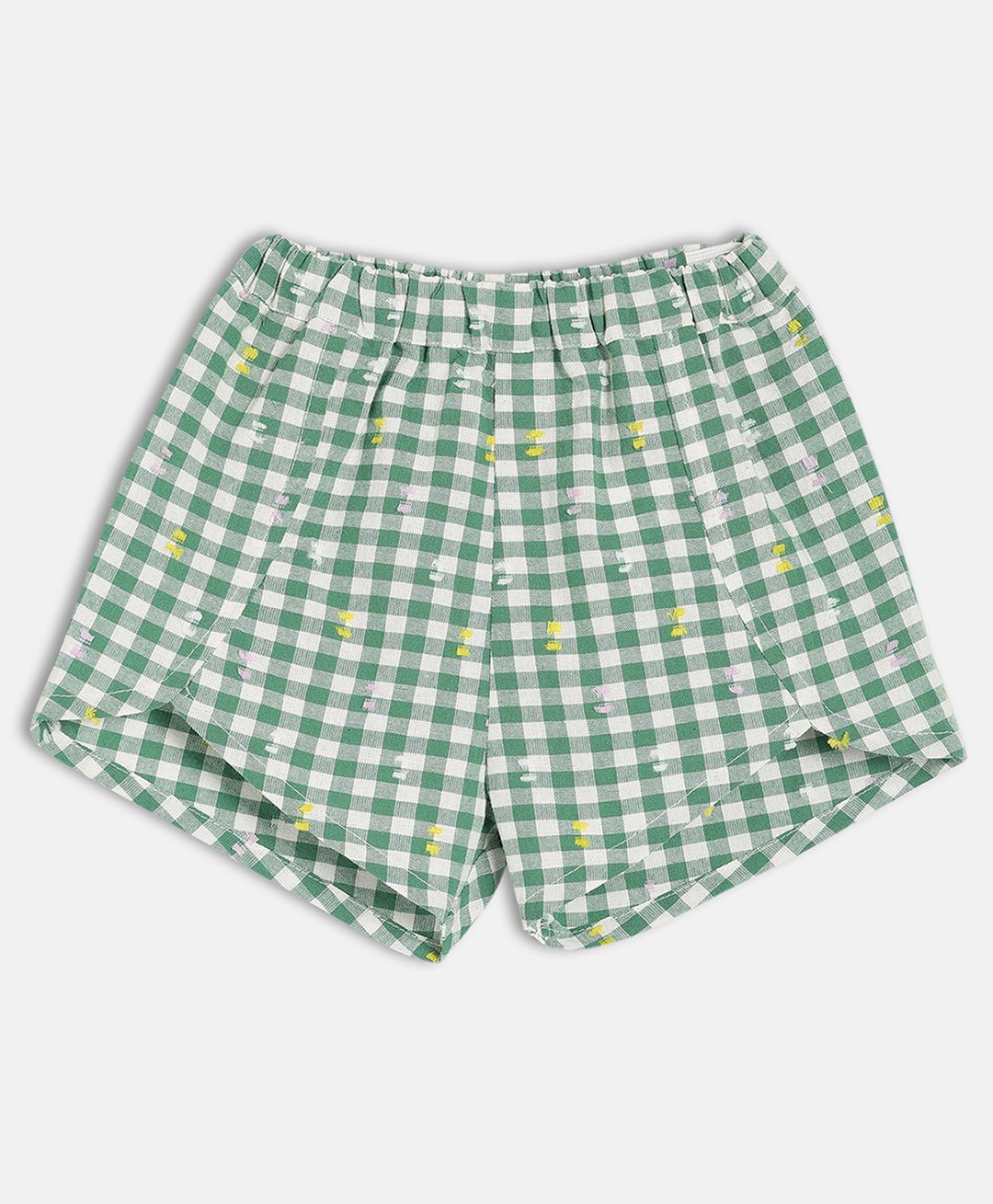 MINI KLUB Cotton Woven Checked Shorts - Green-image-43