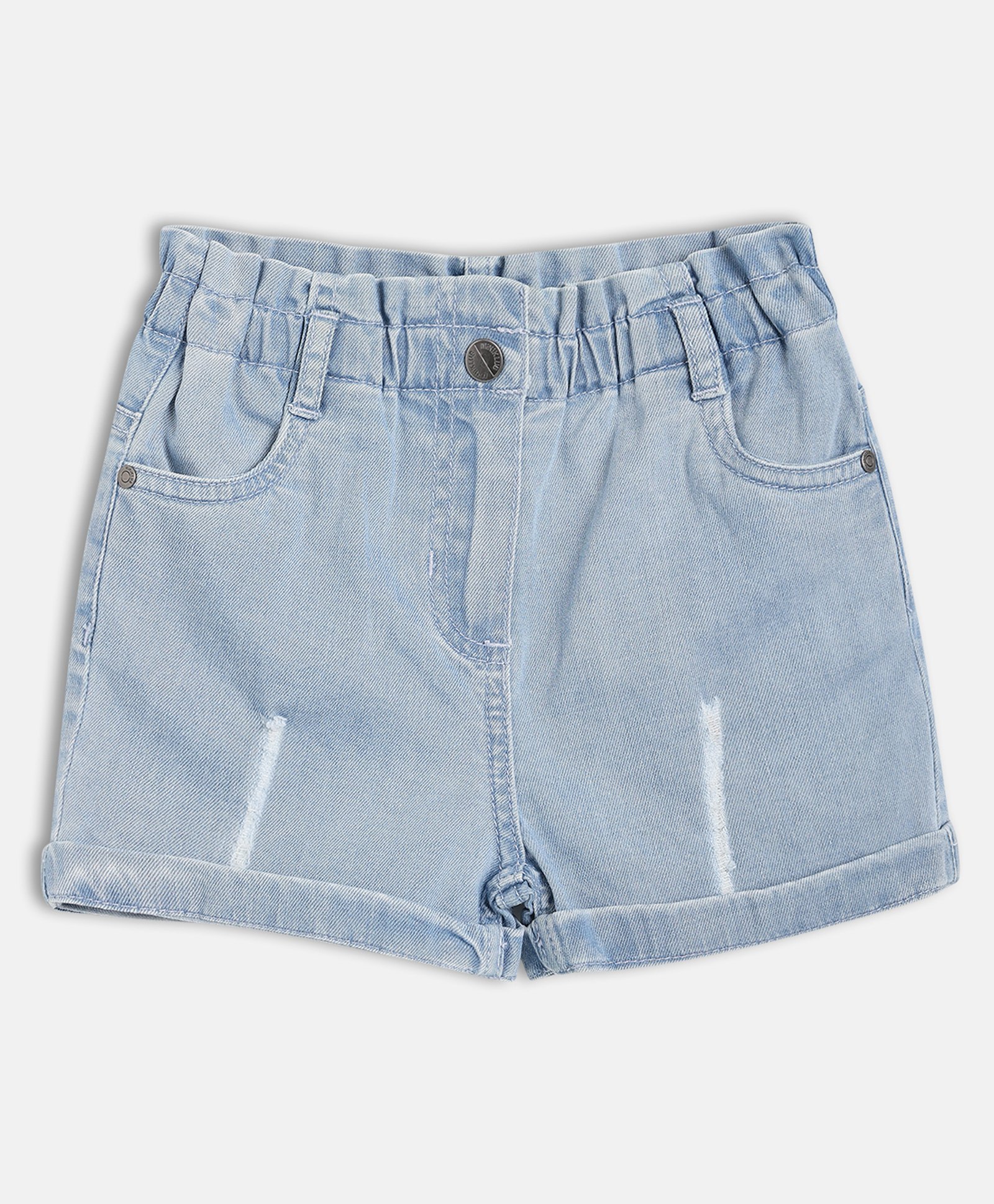 MINI KLUB Cotton Woven Distressed Shorts - Blue-image-21