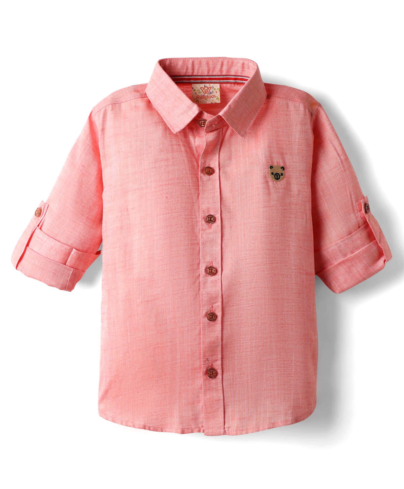 Rikidoos Cotton Woven Full Sleeves Solid Shirt - Red-picture-43
