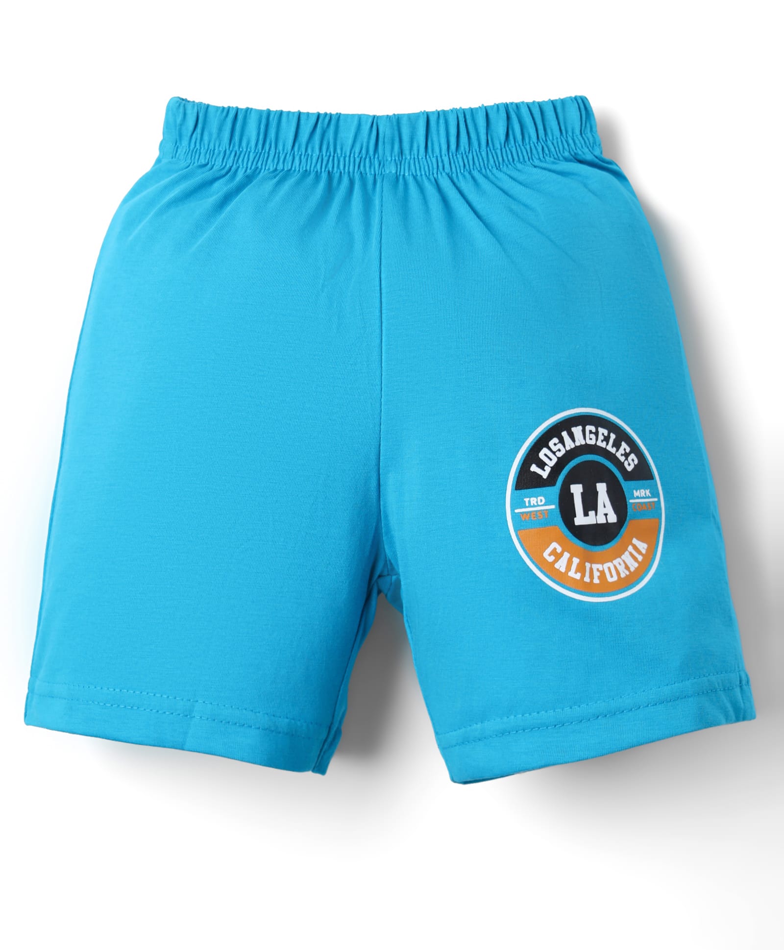 Tango Single Jersey Knit Above Knee Length Short with Los Angeles Print - Light Blue-picture-11