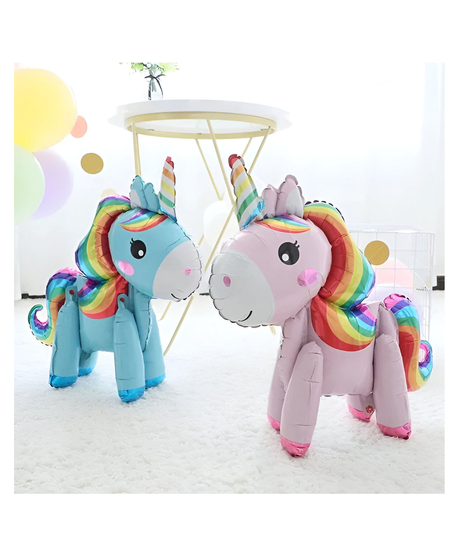 Funcart Unicorn Standing Pose Pink & Blue foil Balloon - Pack of 2-picture-22