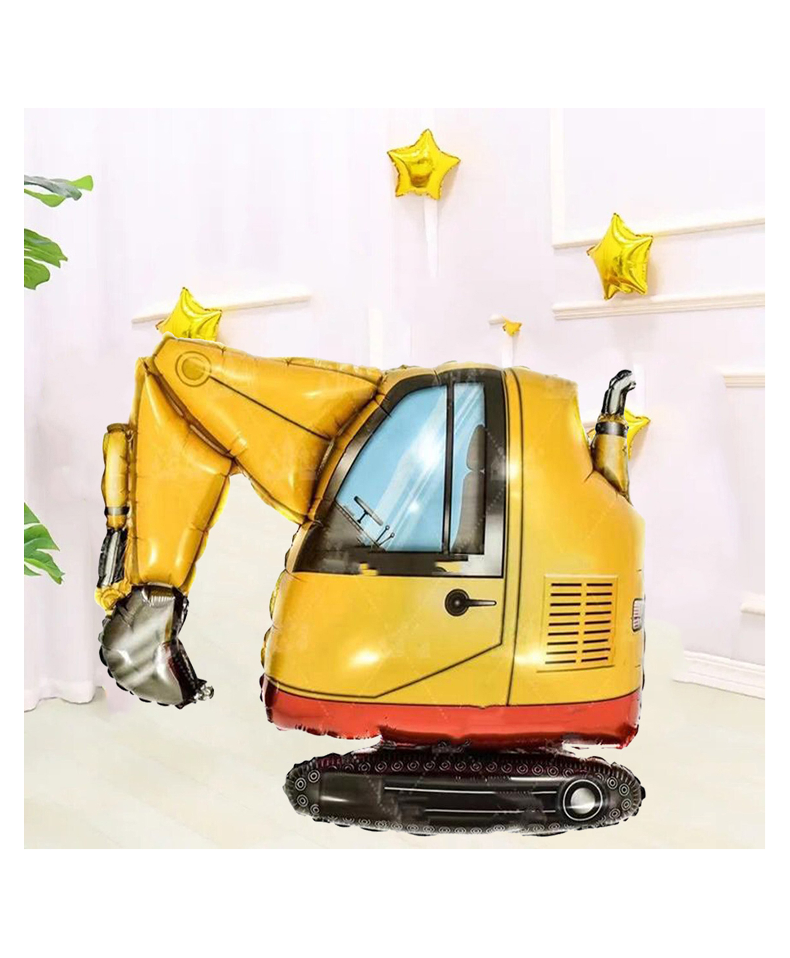 Funcart Construction Theme Excavator foil Balloon - Multicolor-image-4