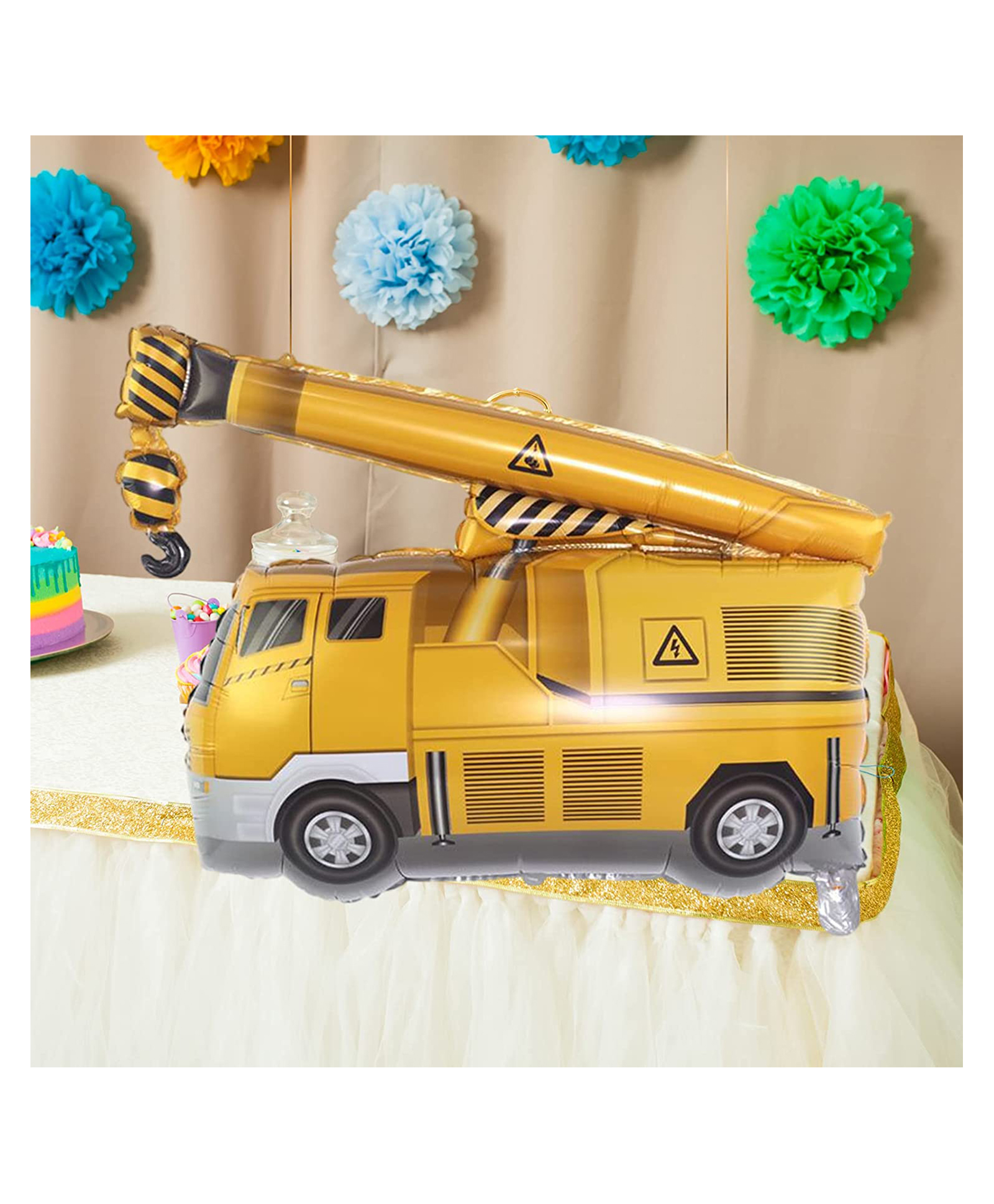Funcart Construction Theme Crane foil Balloon - Multicolor-picture-11