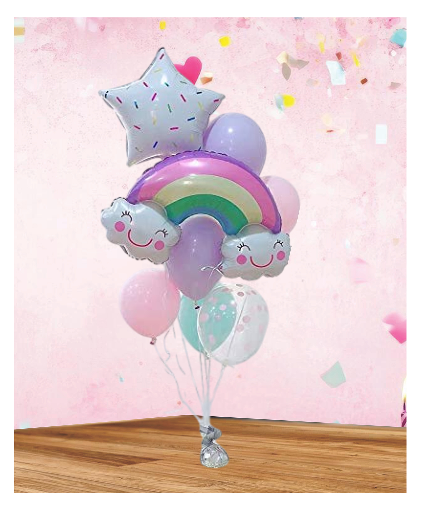 Funcart Rainbow Balloons Cloud Balloons Rainbow Foil Balloons Multicolor - Pack of 9-image-24