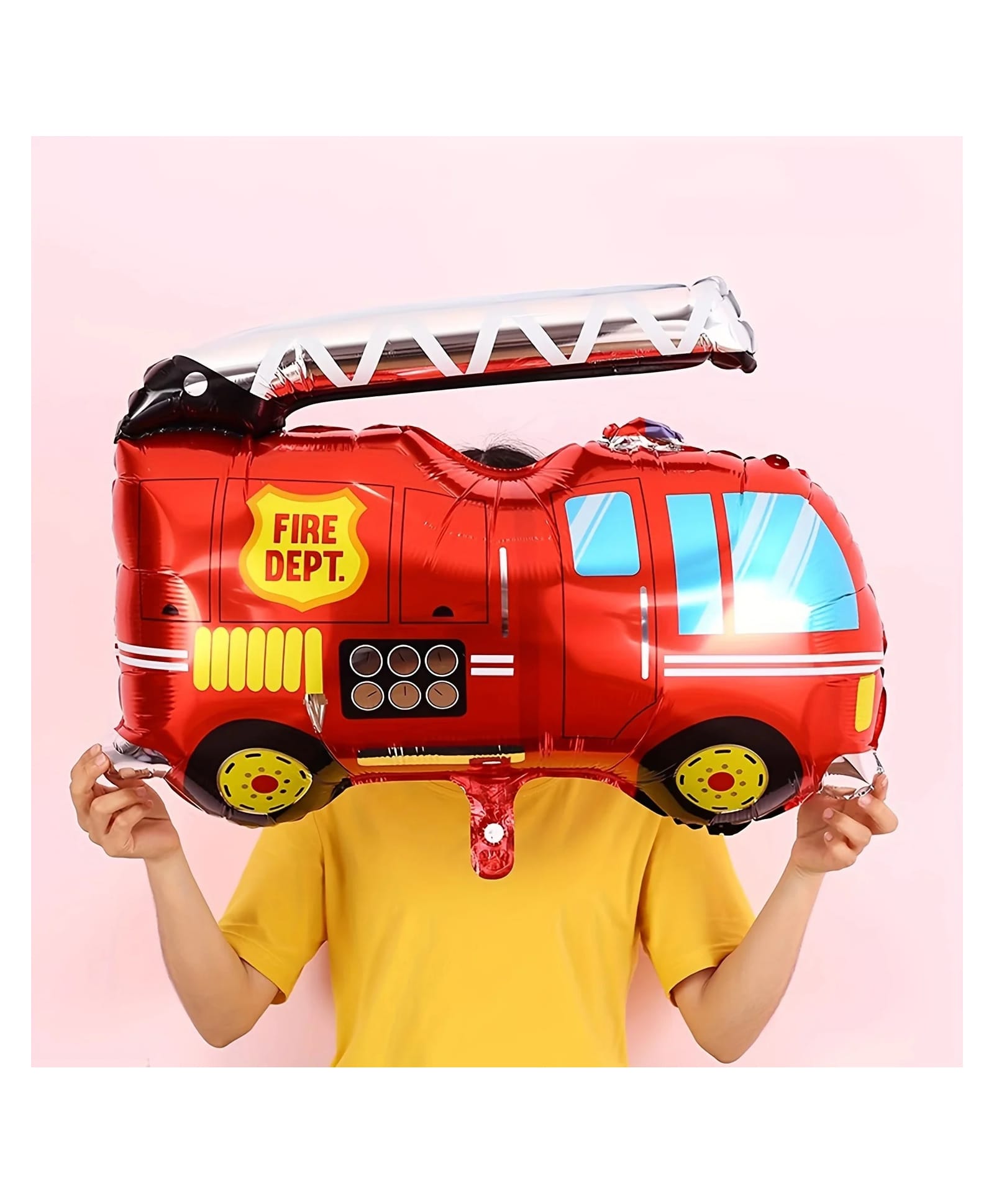 Funcart Jumbo Fire Truck Fire Engine Foil Balloon - Red-image-9