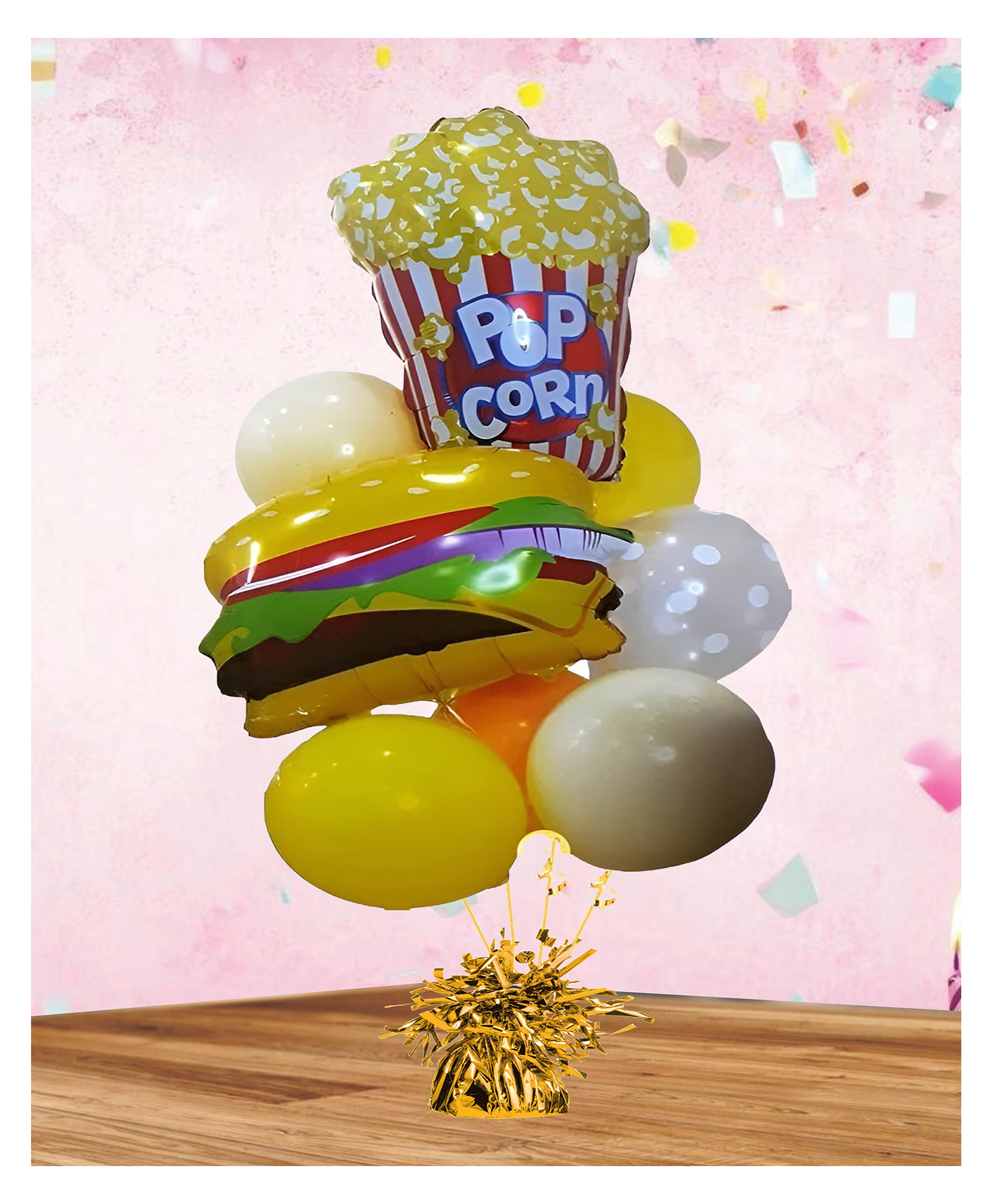 Funcart Hamburger and Popcorn birthday Balloon Multicolor - Pack of 9-picture-18