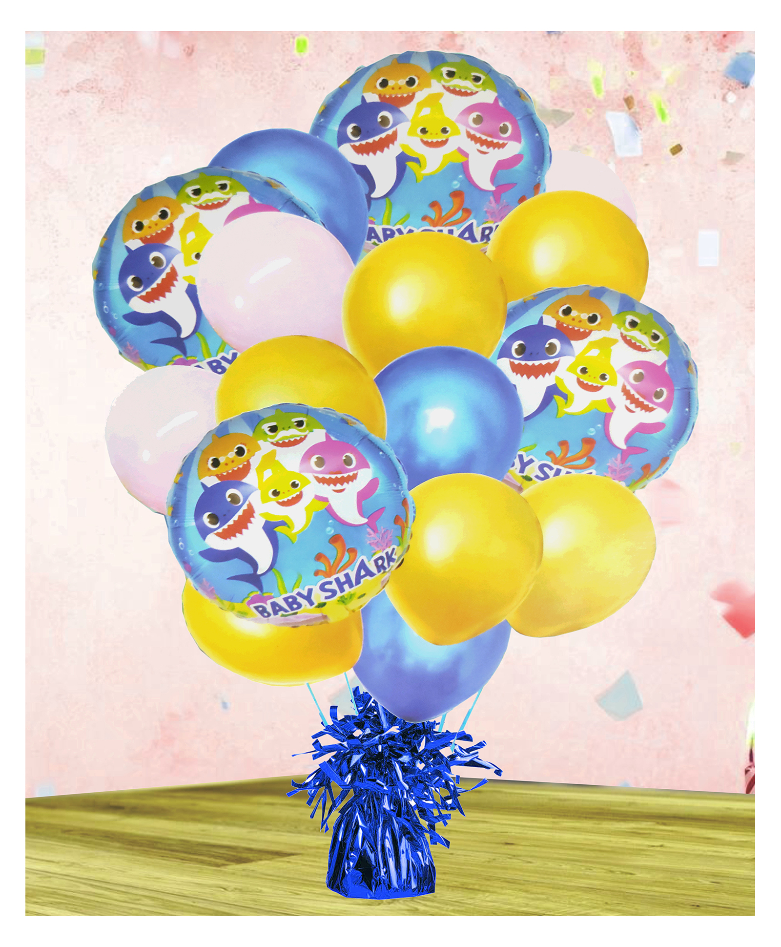 Funcart Baby Shark Balloon Decoration Bouquet Multicolor - Pack of 16-picture-35