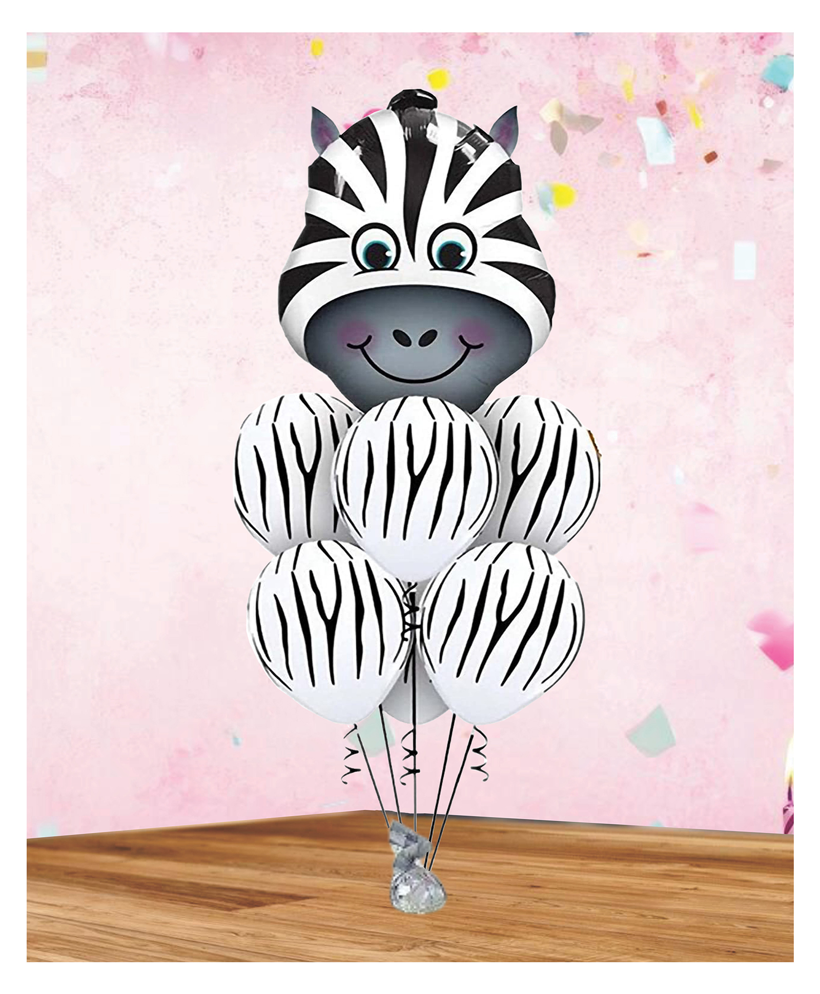 Funcart Zebra Balloon Bouquet Multicolor - Pack of 7-image-40