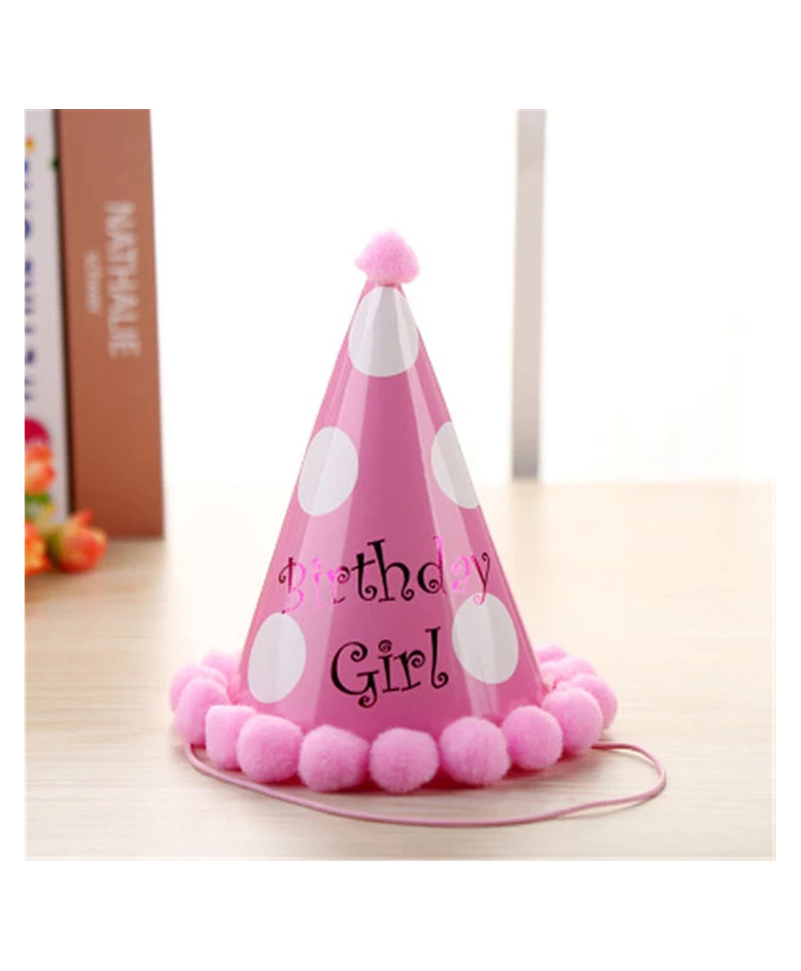 Funcart Birthday Girl Polka Dot Cone Cap - Pink-picture-13