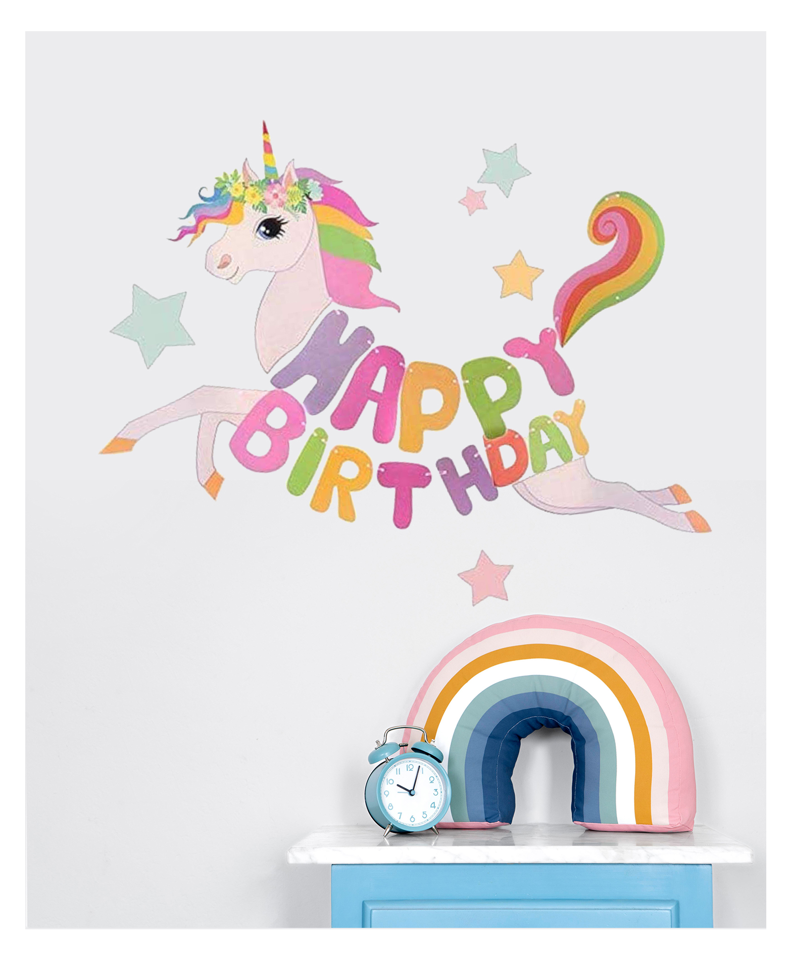 Funcart Unicorn Happy Birthday Banner- Multicolor-image-18