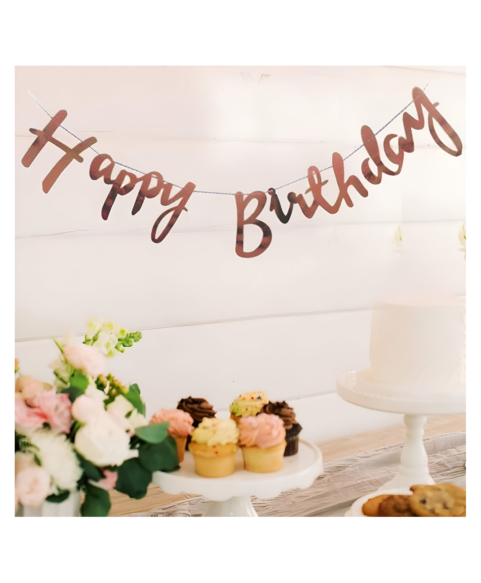Funcart Designer Font Happy Birthday Bunting Banner - Rose Gold-picture-6