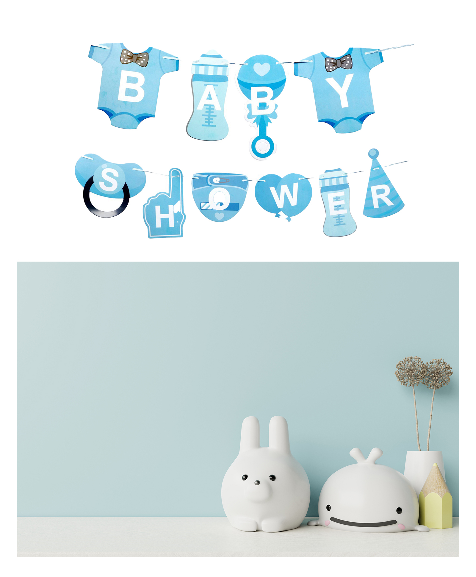 Funcart Baby shower prop cutouts banner - Blue-picture-30