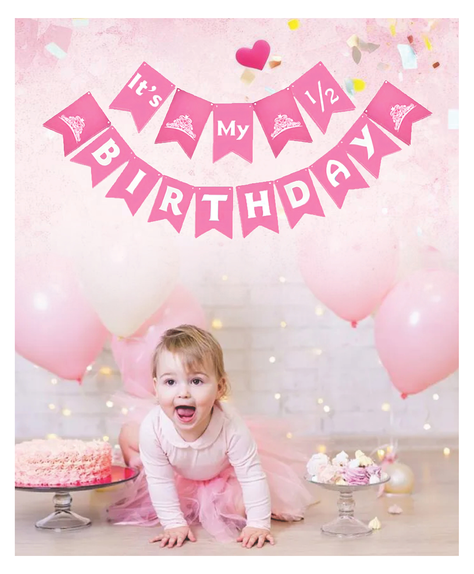 Funcart It's My half Birthday princess banner - Pink-picture-37