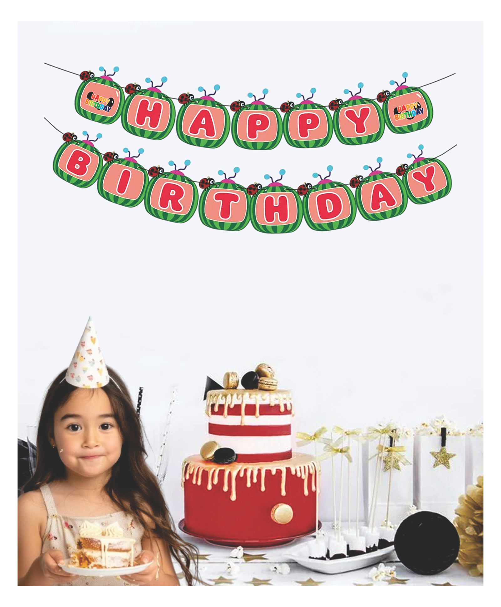Funcart Cocomelon Birthday Paper Banner - Multicolor-picture-11