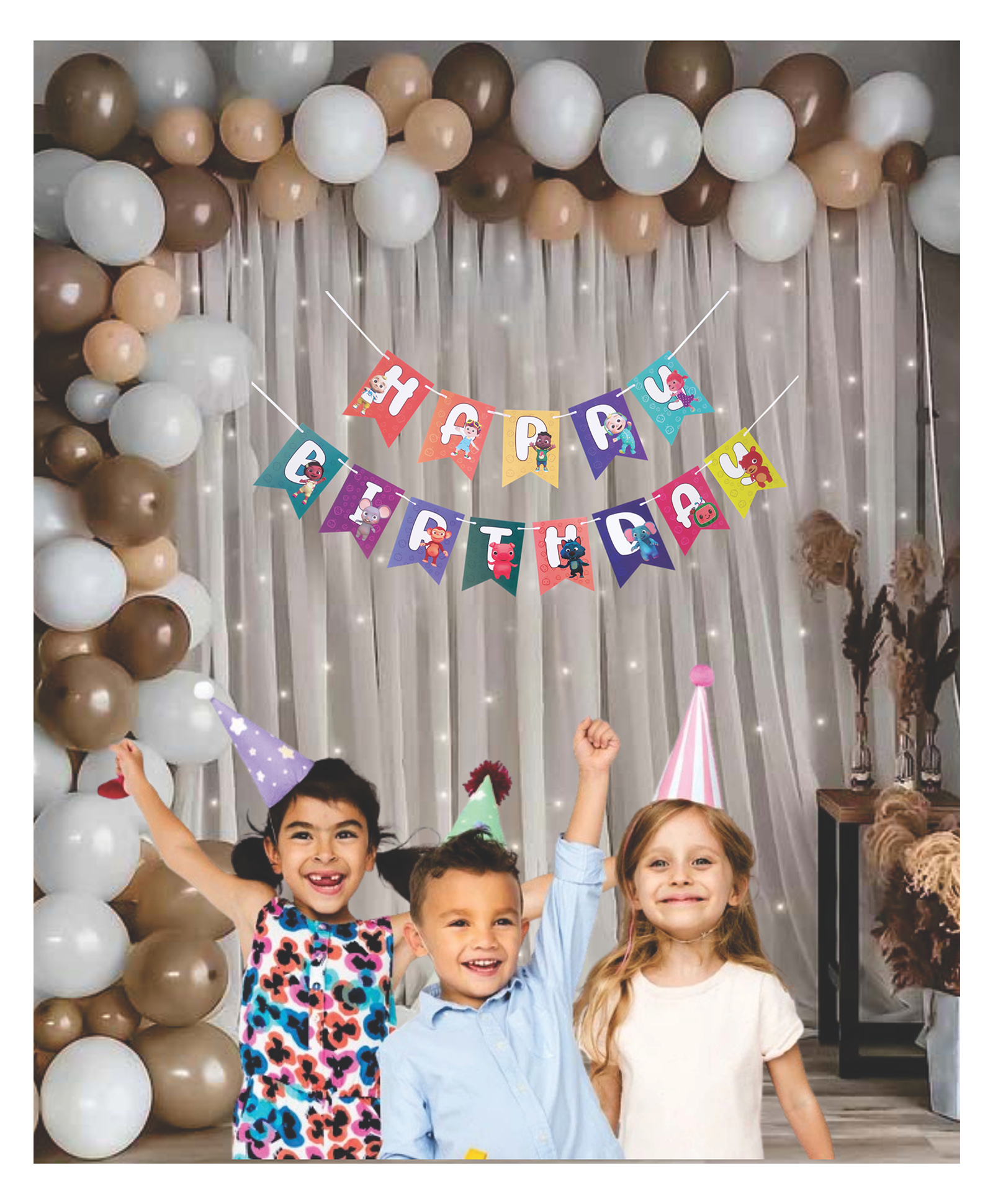 Funcart Cocomelon Happy Birthday Paper Banner - Multicolor-picture-25