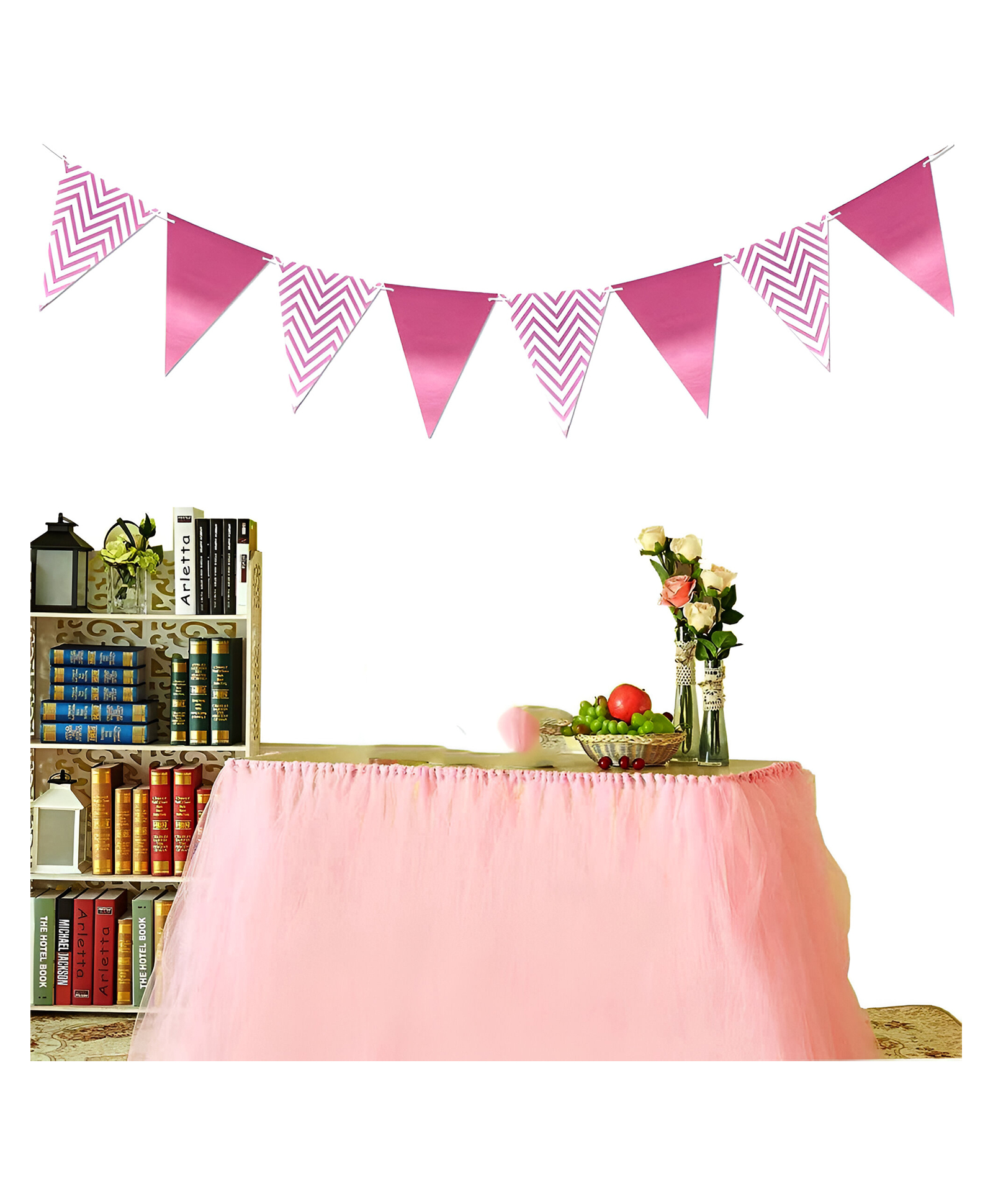 Funcart Sparkly Triangle Flags Bunting Banner - Pink-picture-20