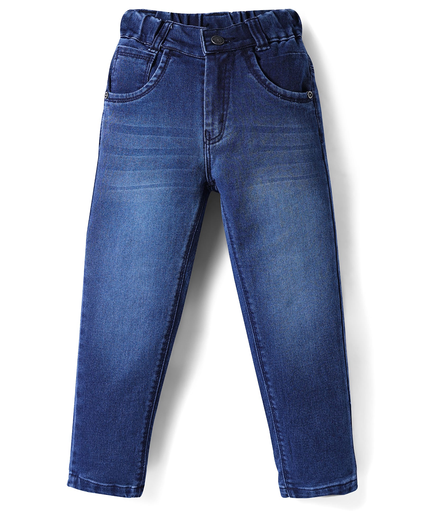 Olio Kids Denim Woven Full Length Solid Colour Jeans - Navy Blue-picture-10