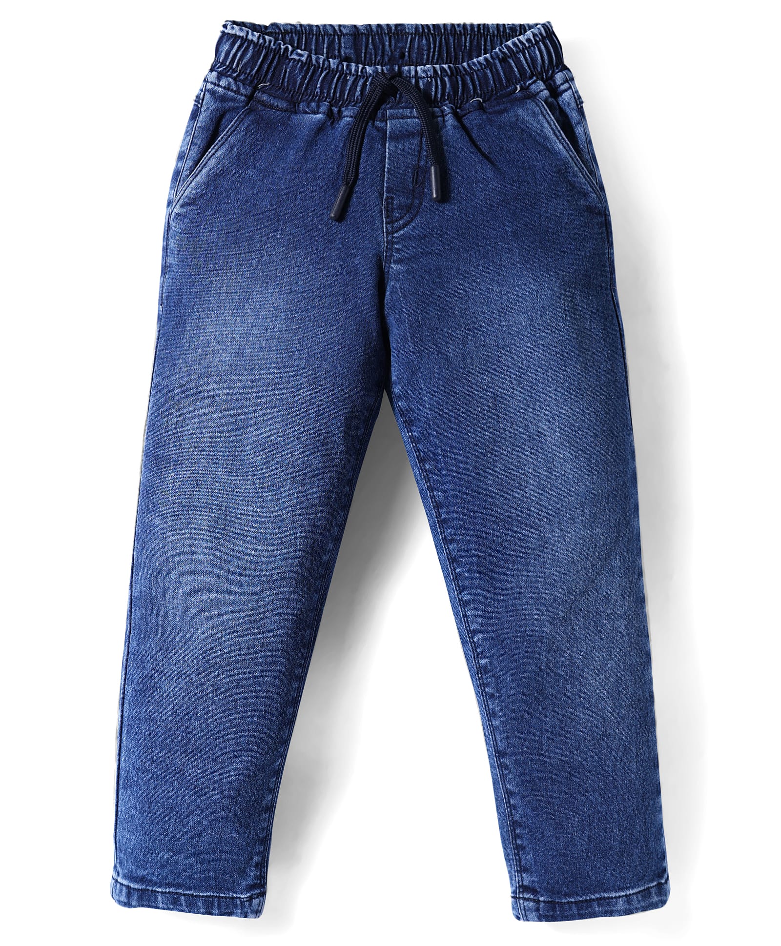 Olio Kids Denim Woven Full Length Solid Colour Jeans - Navy Blue-picture-25