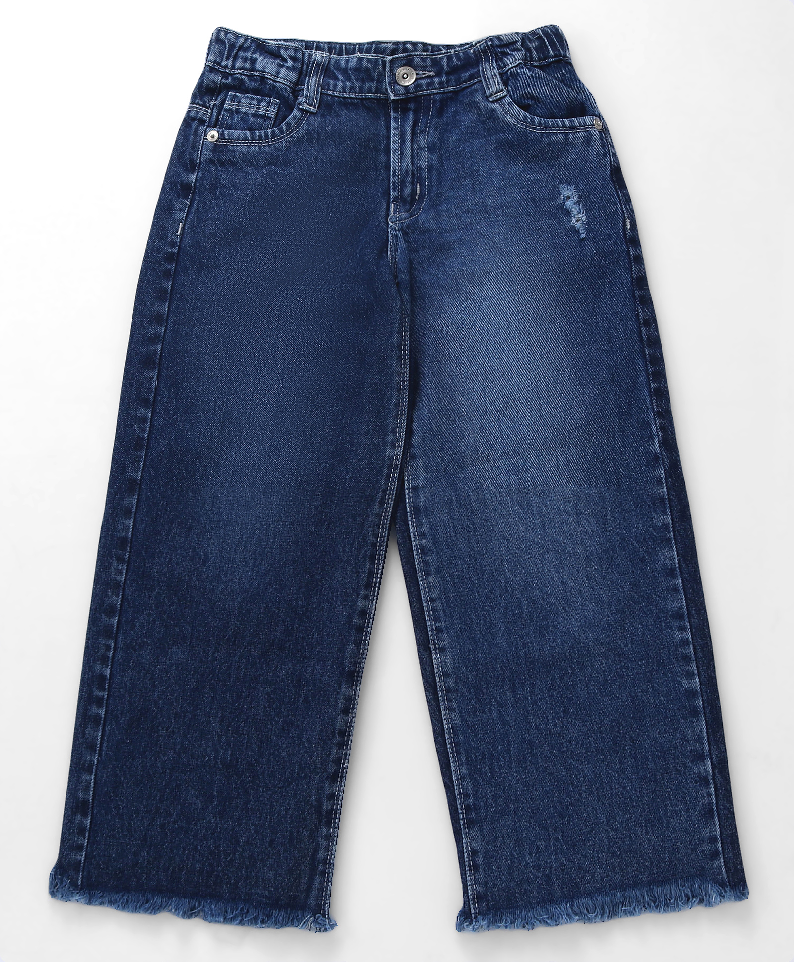 Olio Kids Denim Woven Full Length Solid Coloured Jeans - Light Blue-picture-20