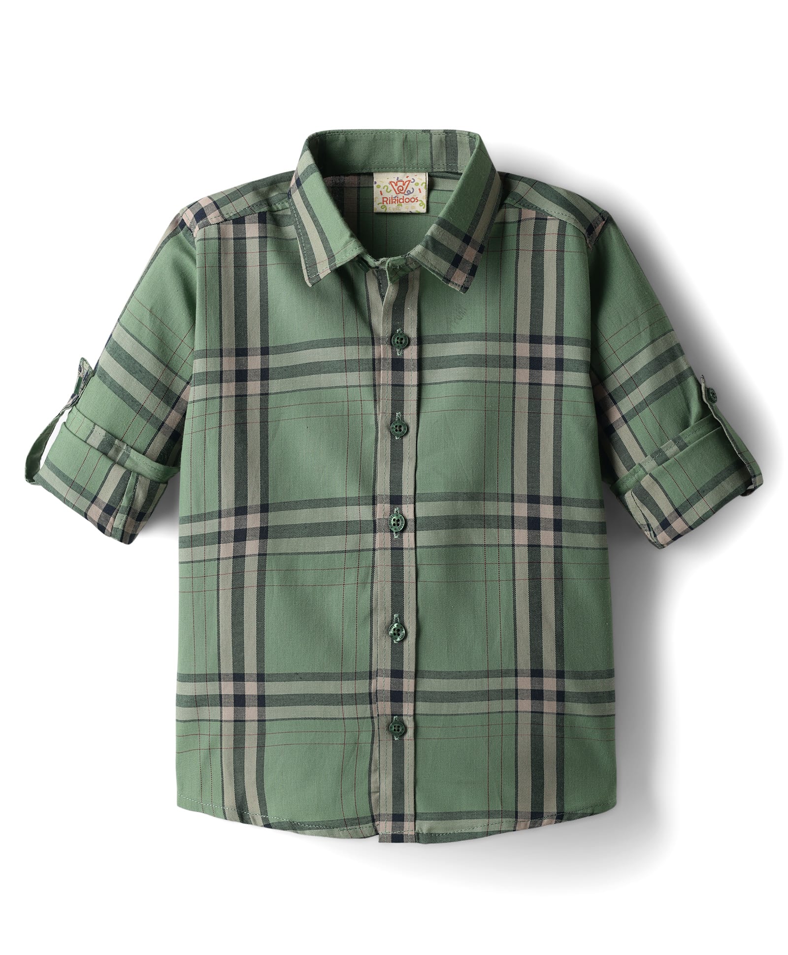 Rikidoos Full Sleeves Checked Shirt - Green-picture-33