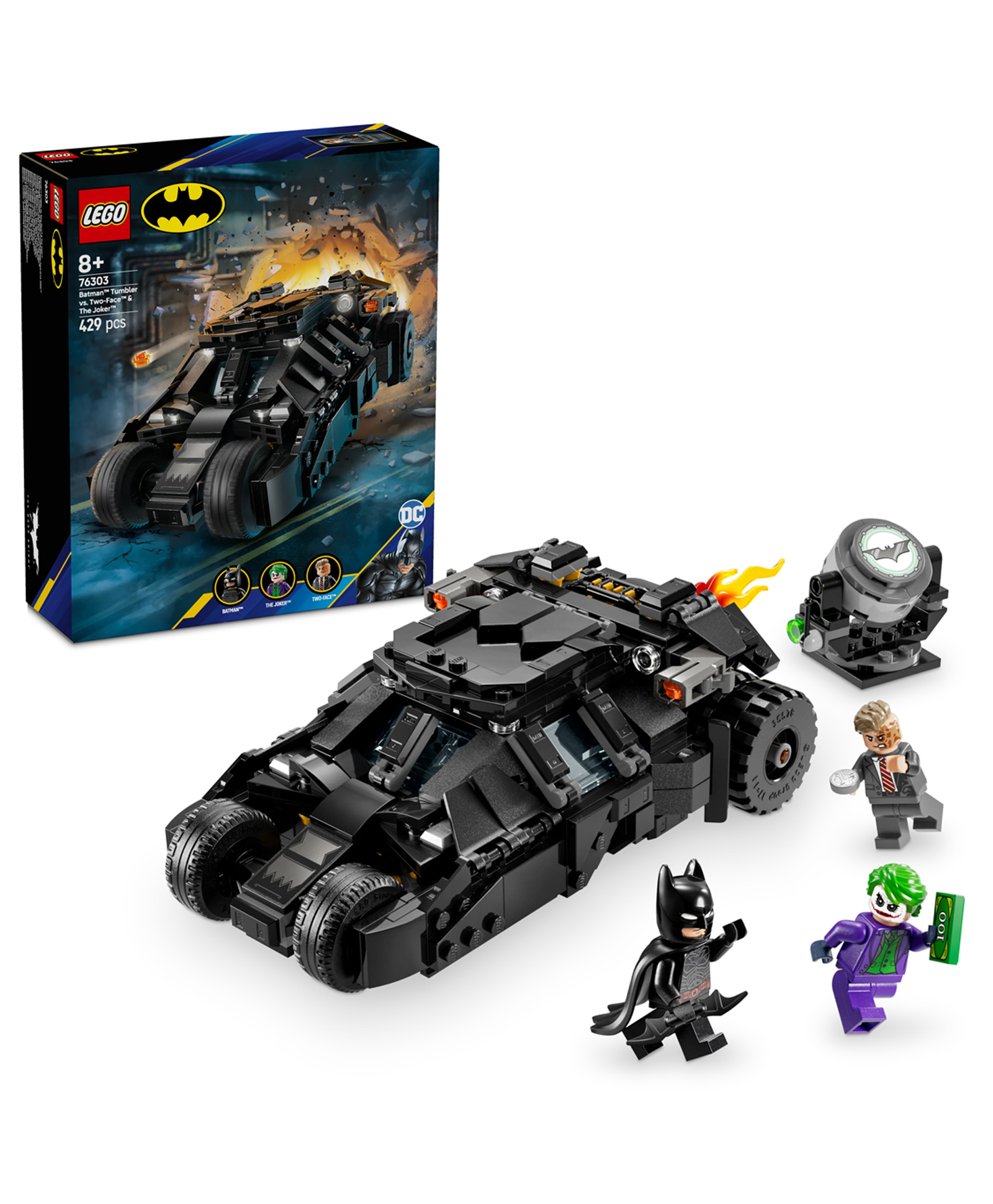 LEGO Super Heroes DC Batman: Batman Tumbler vs. Two-Face & The Joker Toy Car 429 Pieces - 76303-picture-10