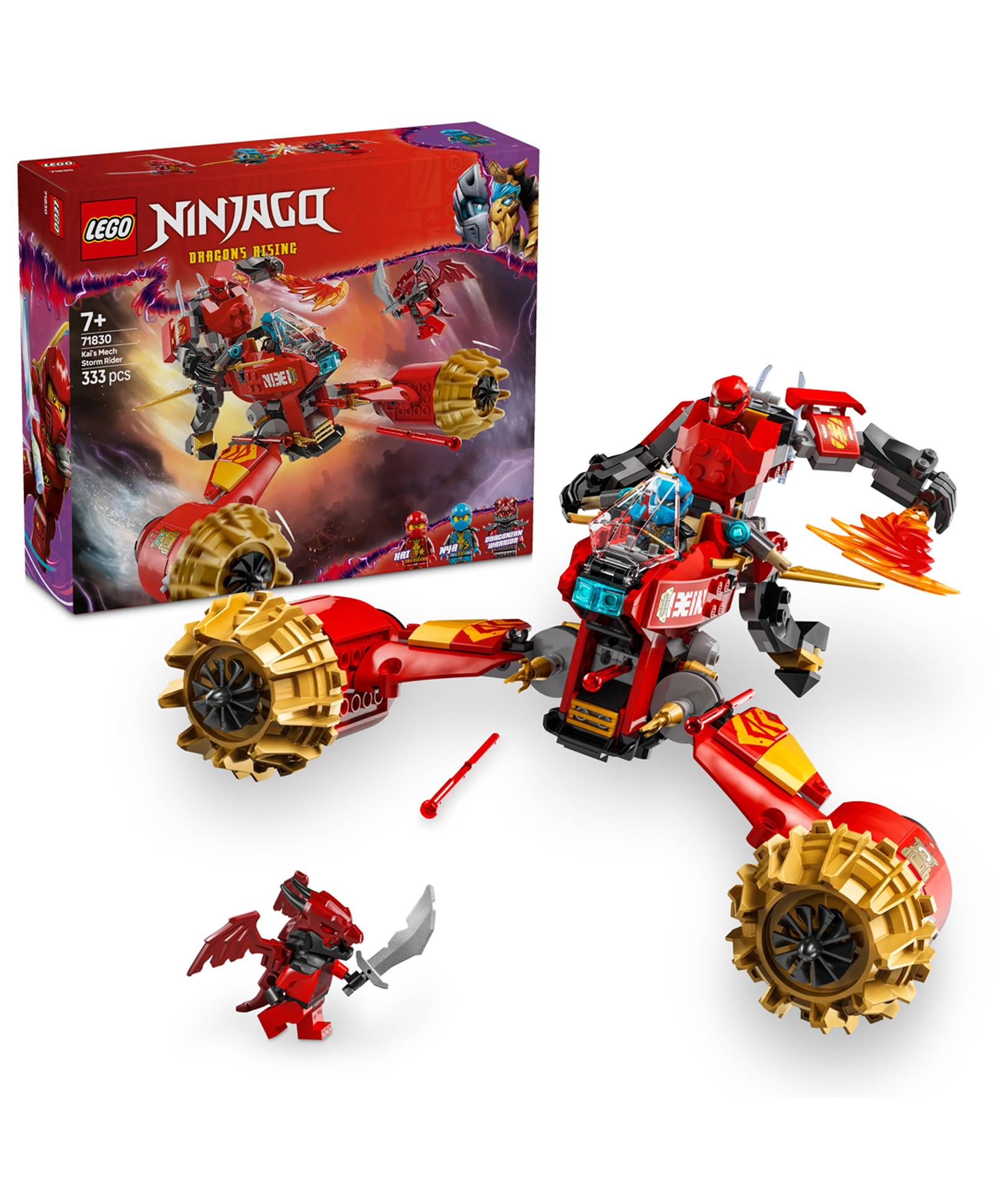 LEGO NINJAGO Kai's Mech Storm Rider Combo Ninja Toy 333 Pieces - 71830-image-45
